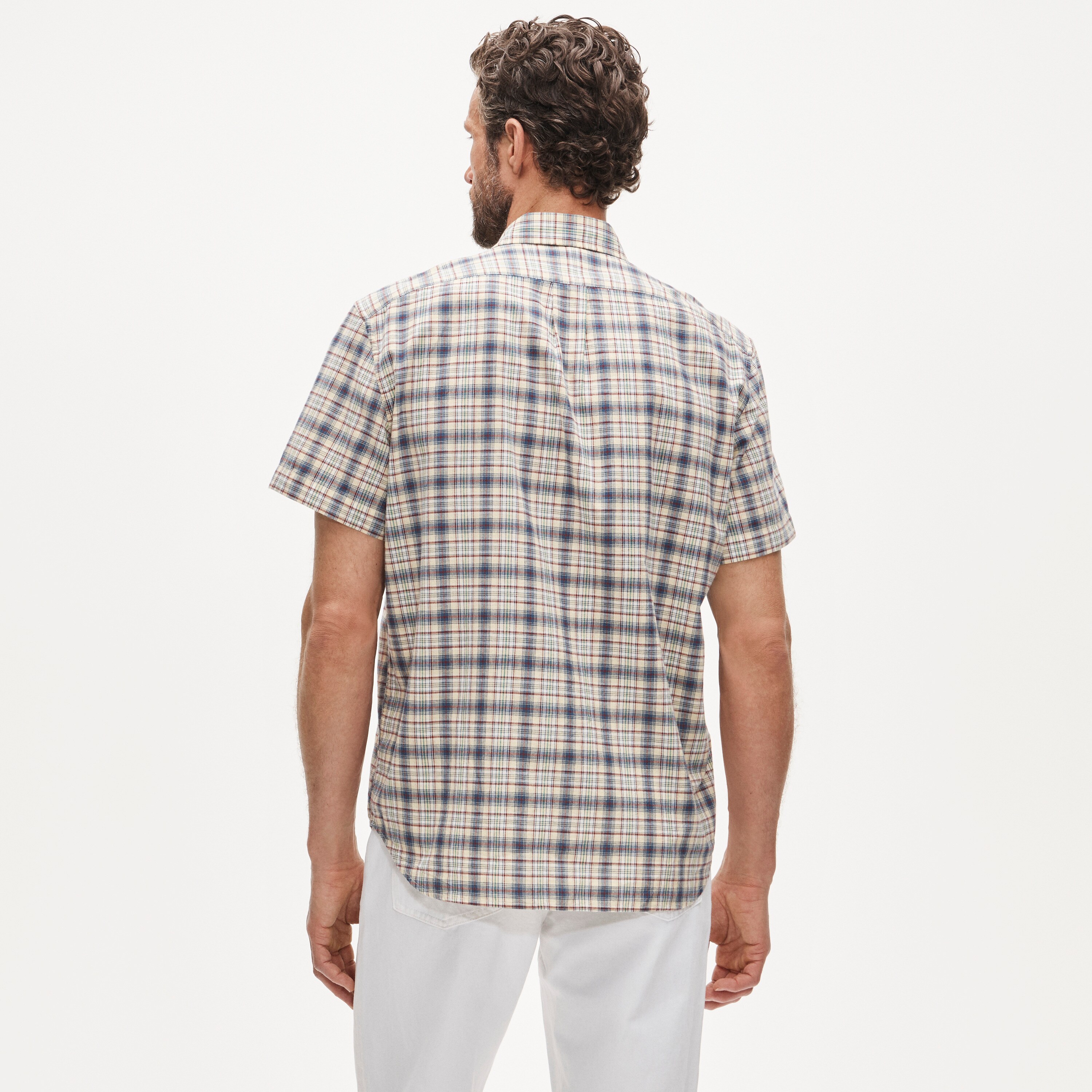 Short-sleeve shirt in Indian madras plaid