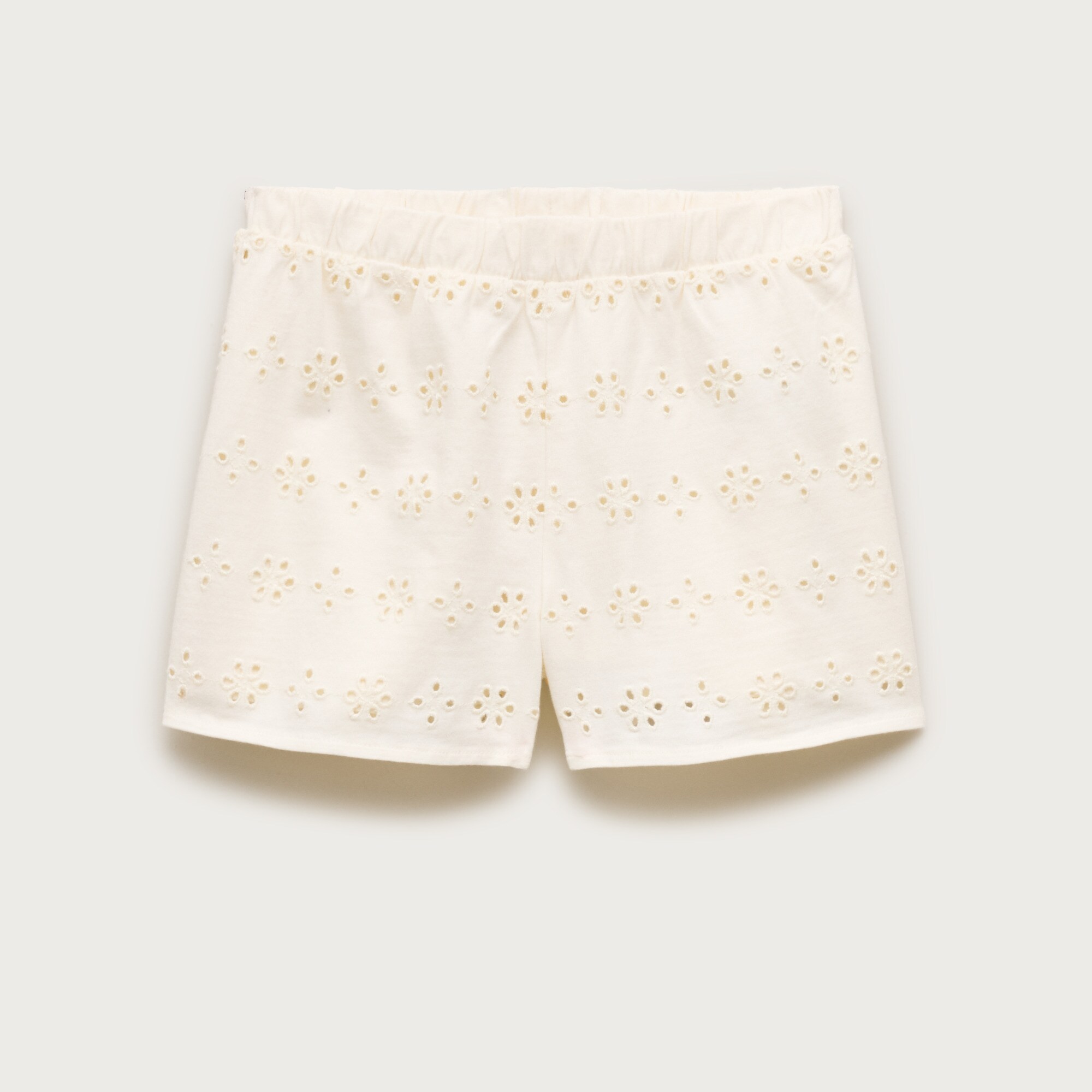 Girls' knit short in eyelet