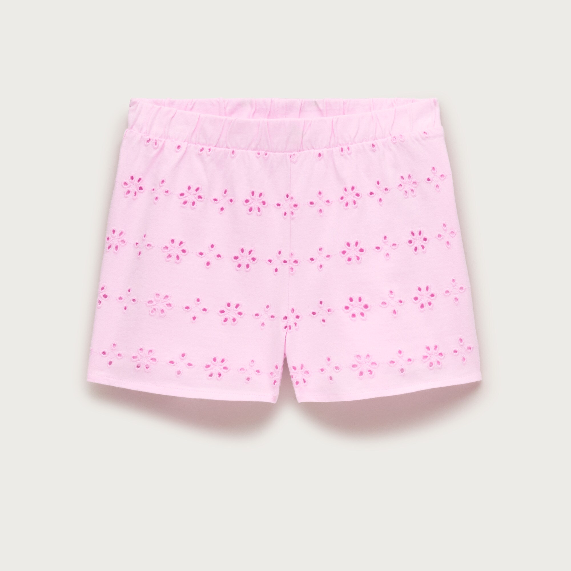 Girls' knit short in eyelet