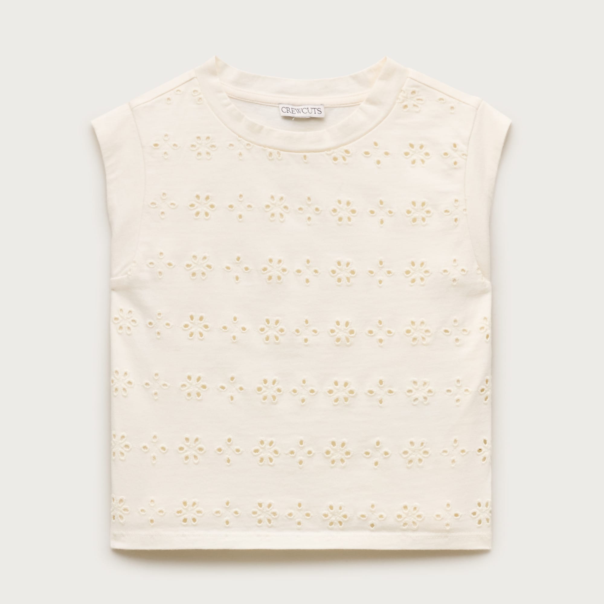 Girls' eyelet muscle tank top