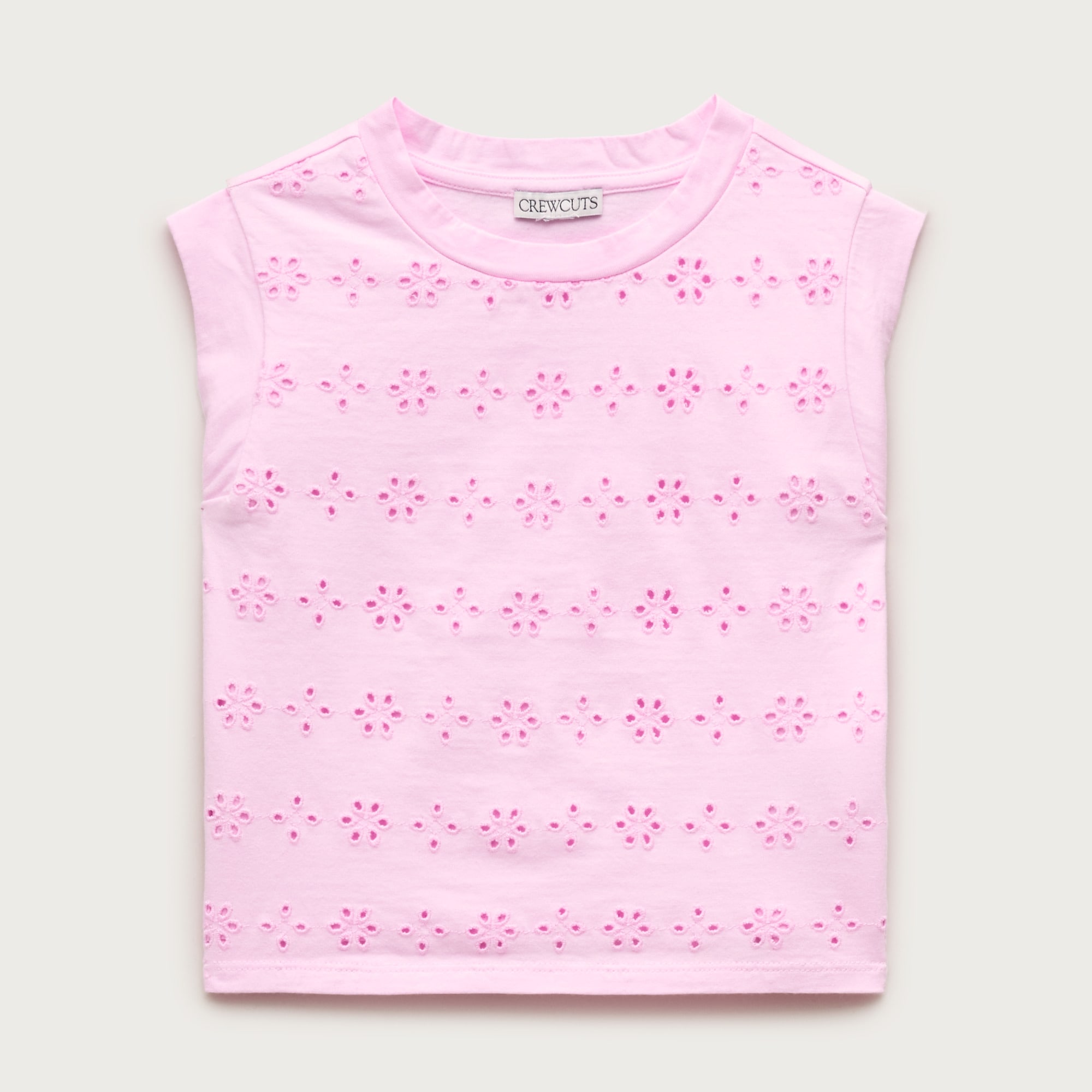Girls' eyelet muscle tank top