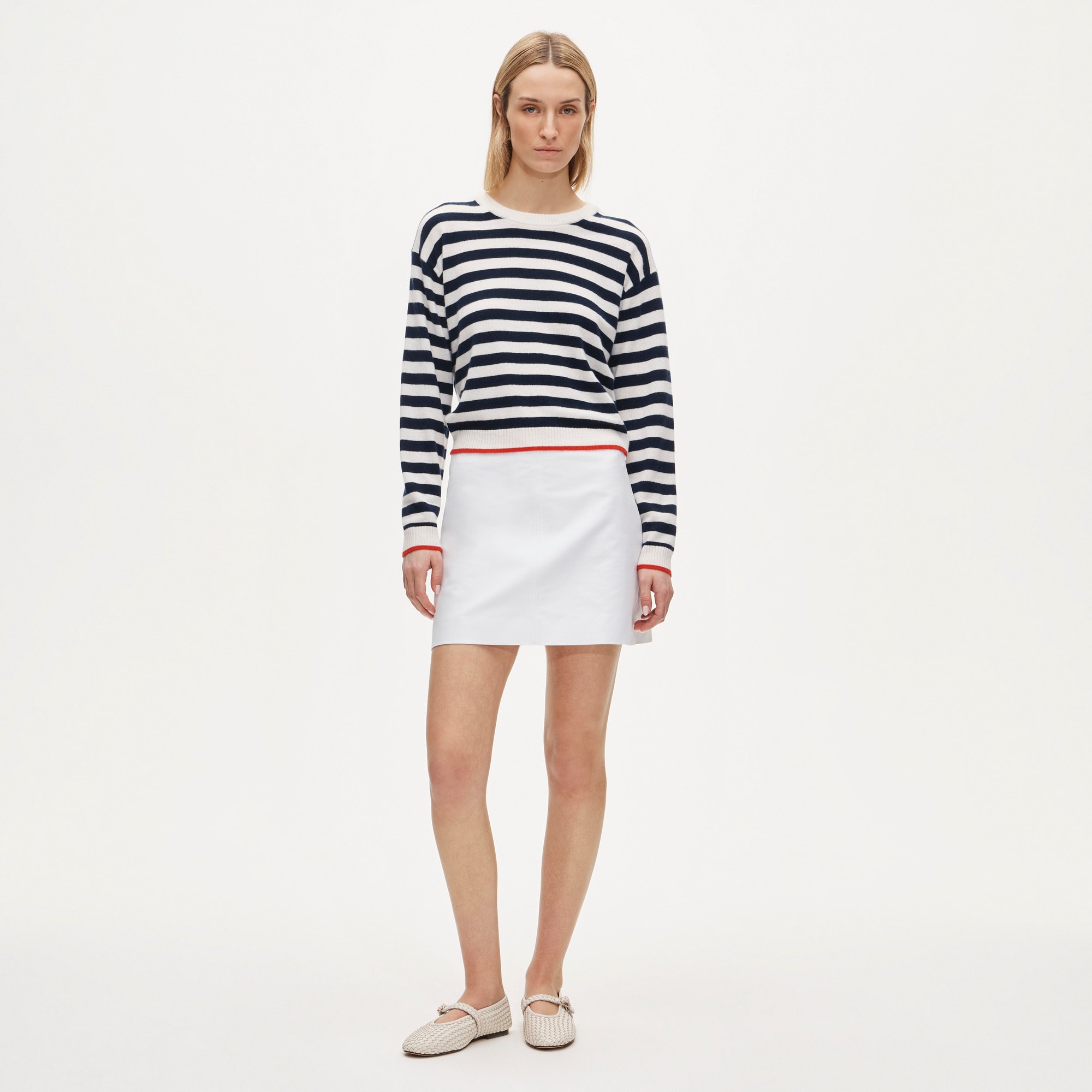 Perfect cashmere crewneck in mariner stripe - image 3