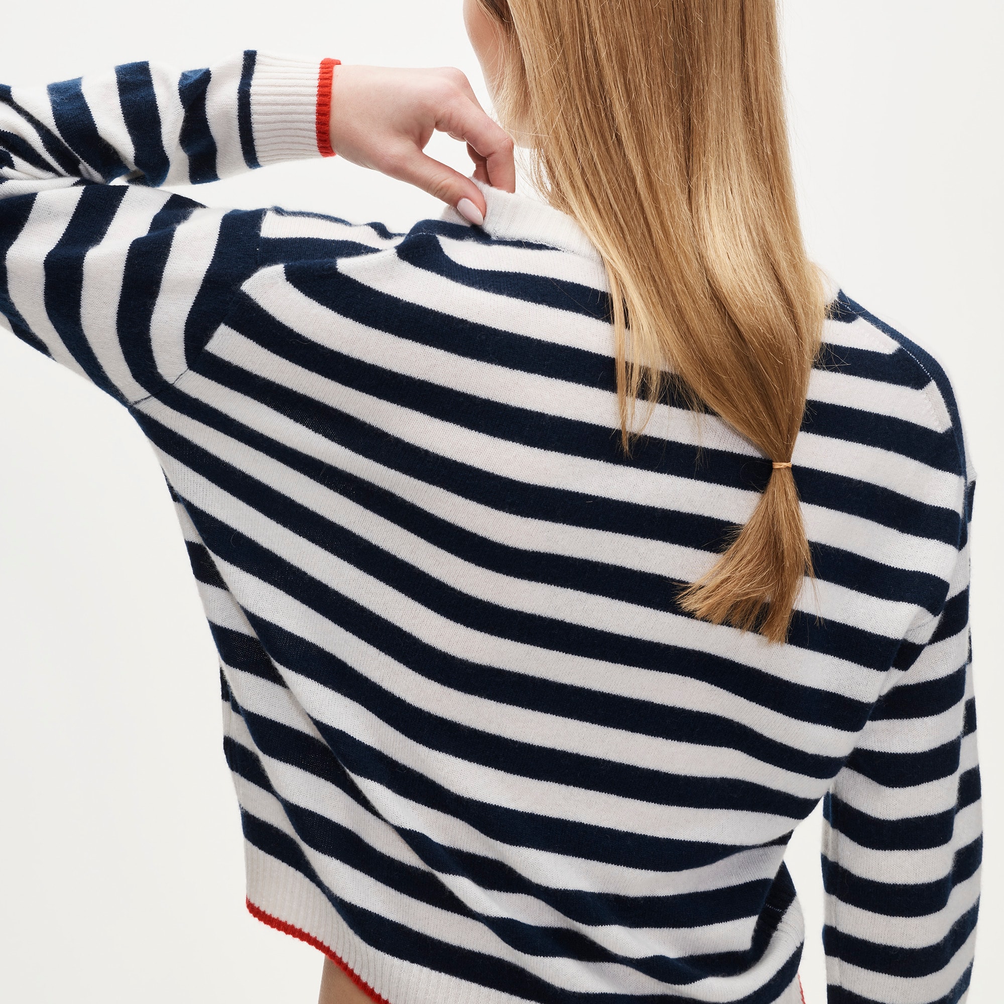 Perfect cashmere crewneck in mariner stripe - image 4