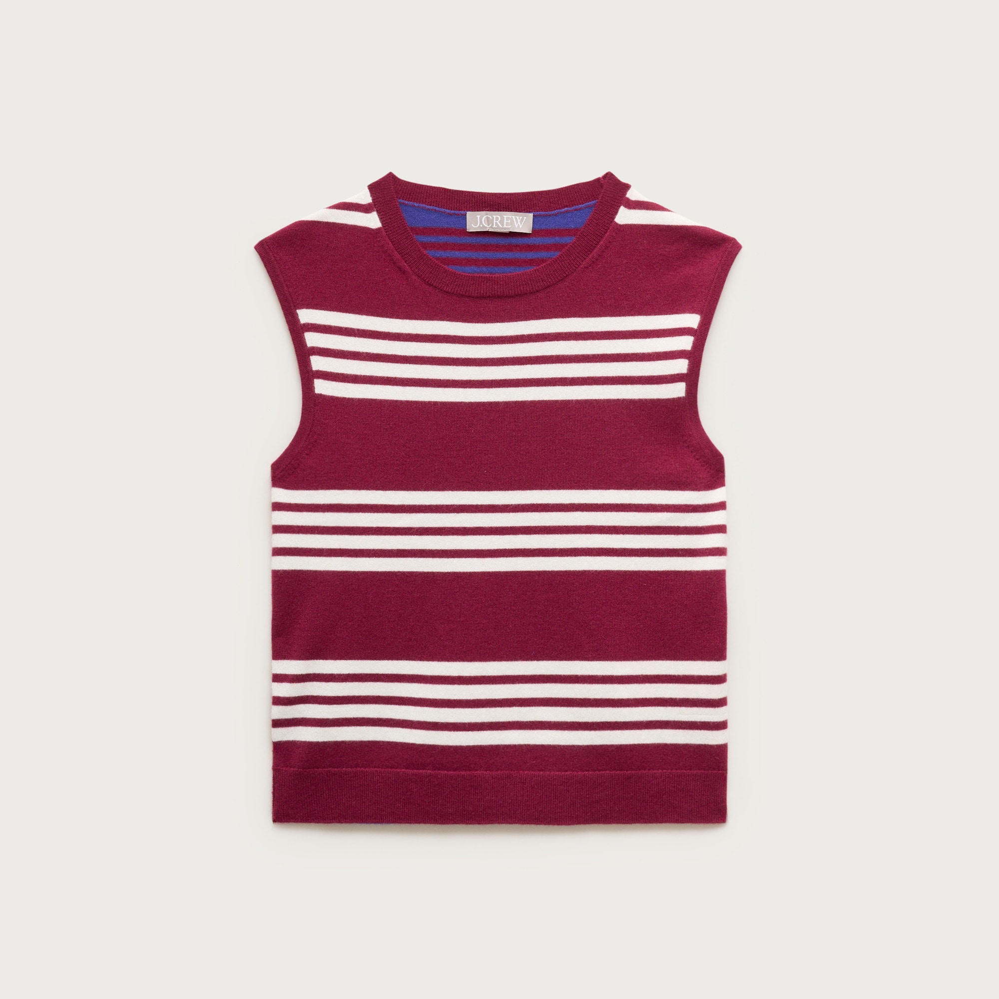 Featherweight cashmere-blend sweater shell in mixed stripe