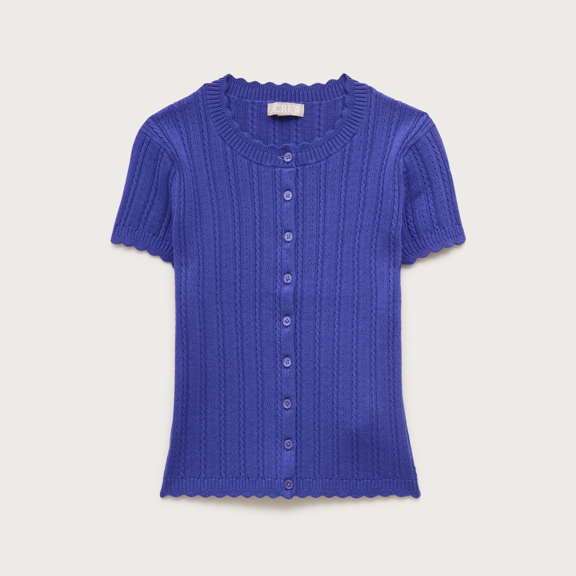 Jackie pointelle short-sleeve cardigan