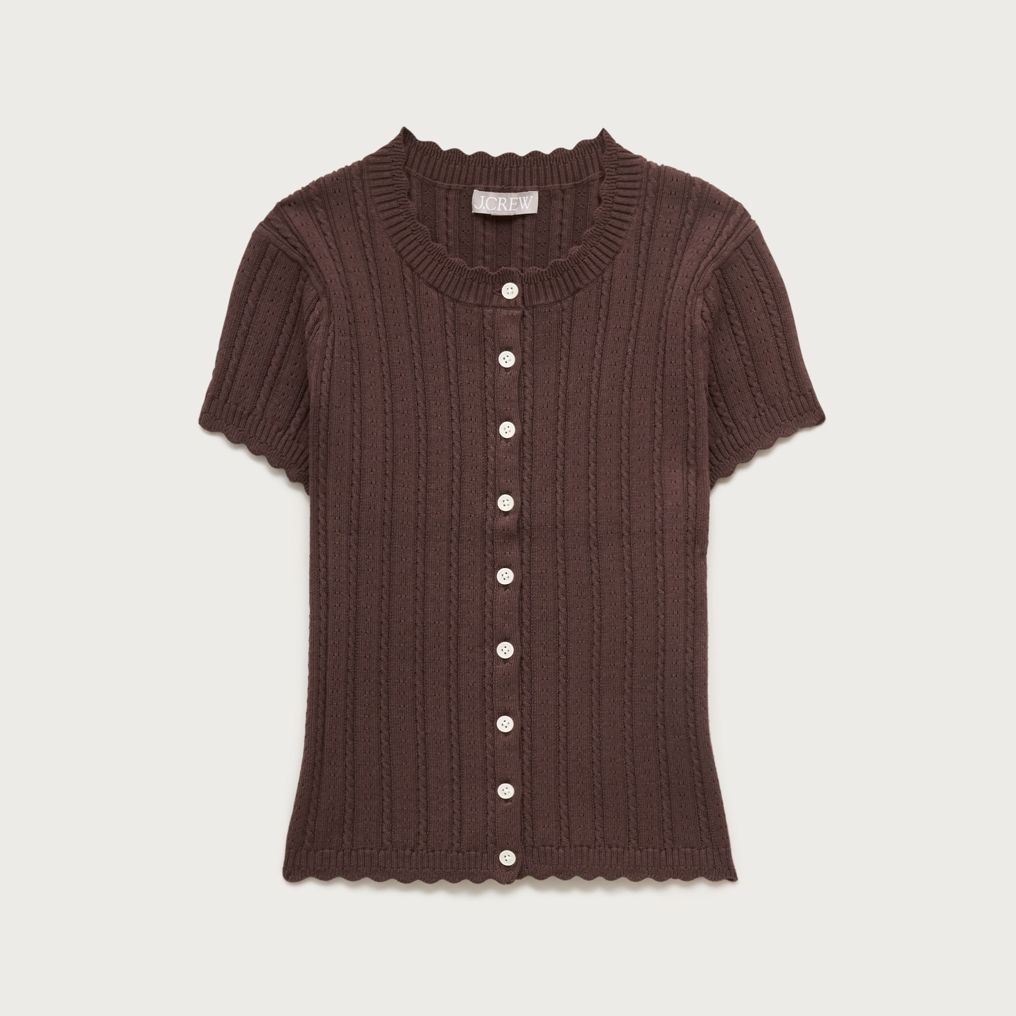 Jackie Pointelle Short-sleeve Cardigan For Women | J.Crew