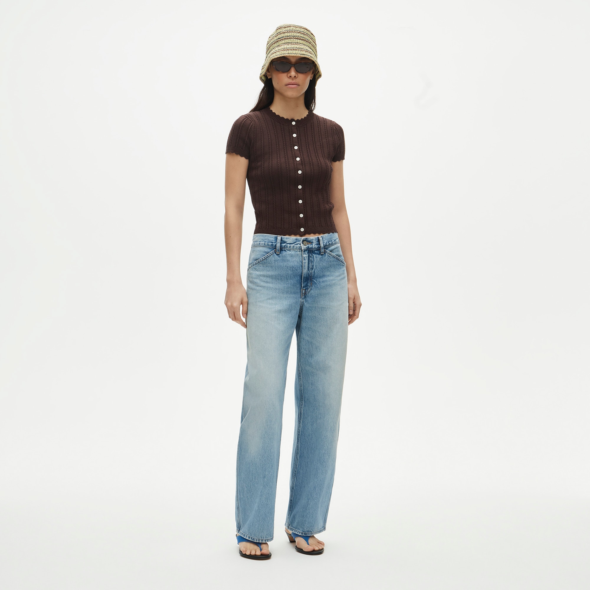 Jackie pointelle short-sleeve cardigan - image 3