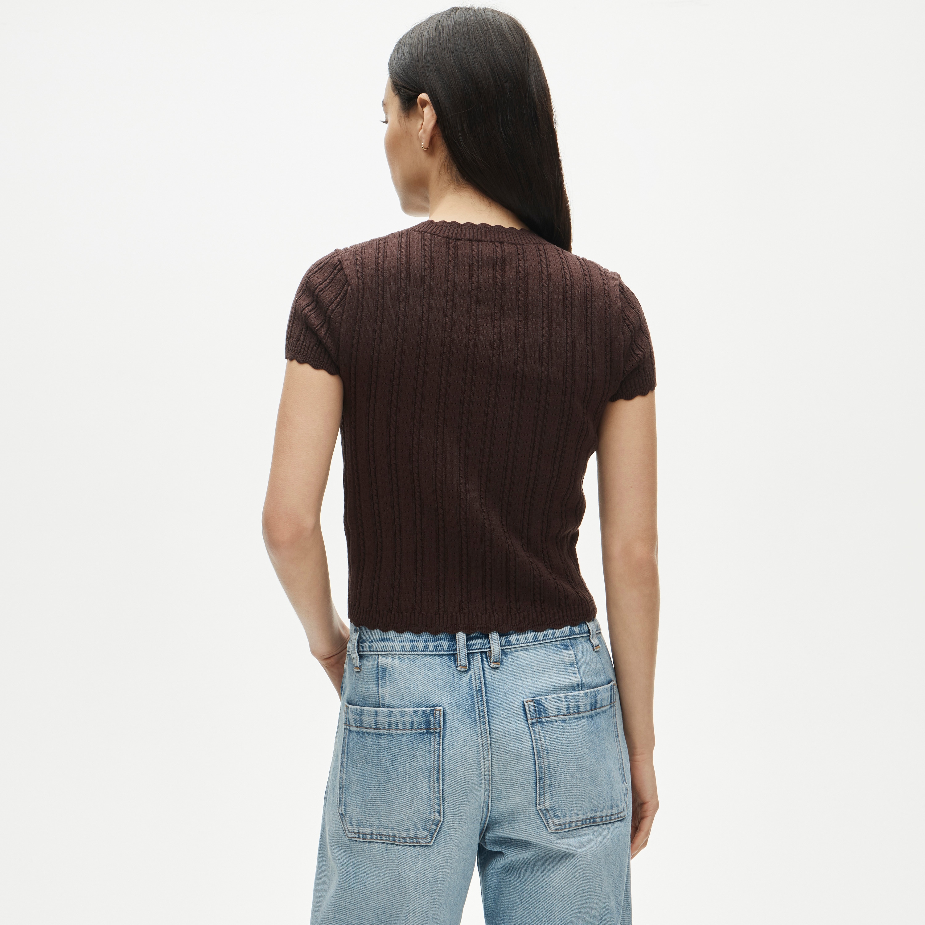 Jackie pointelle short-sleeve cardigan - image 5