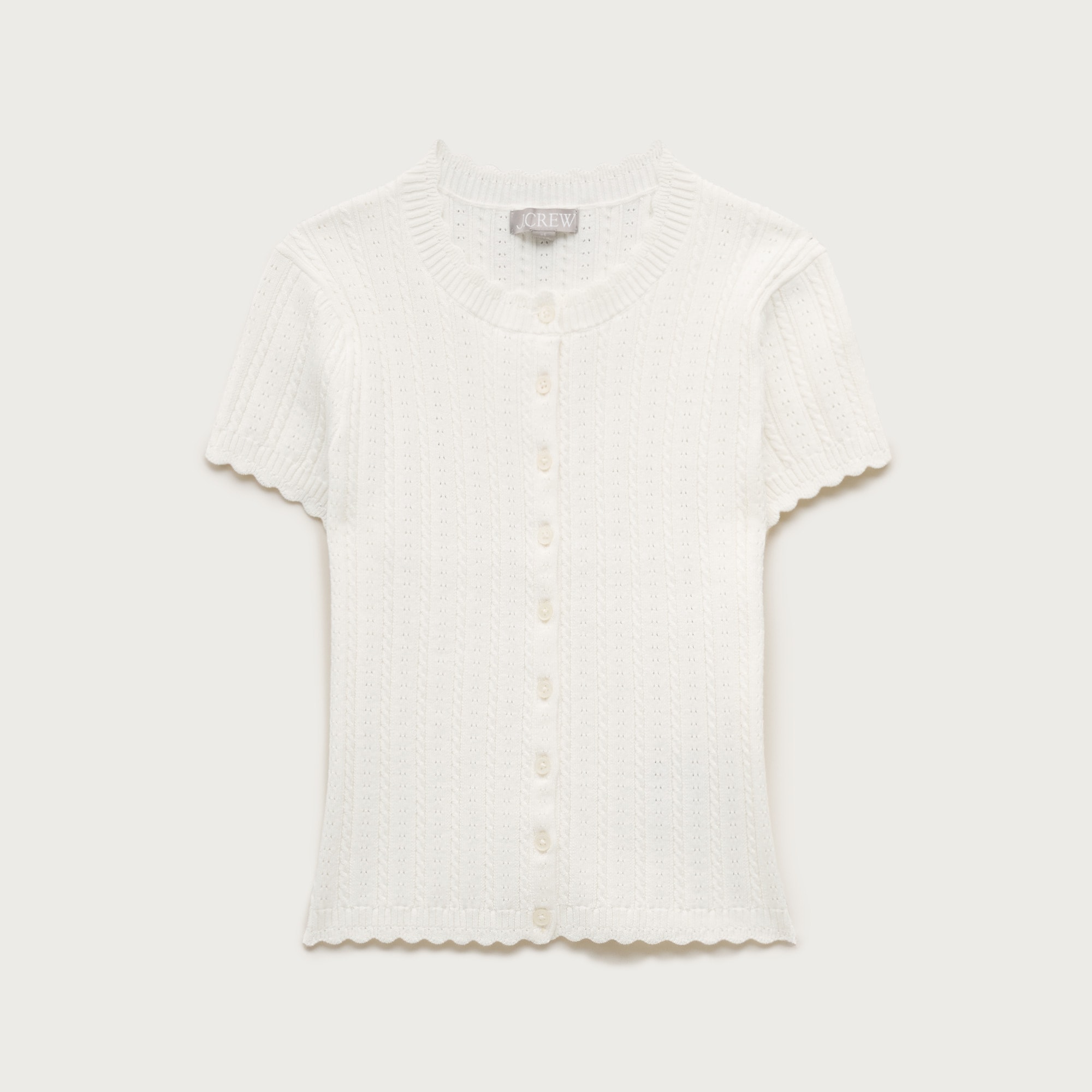 Jackie Pointelle Short-sleeve Cardigan For Women | J.Crew