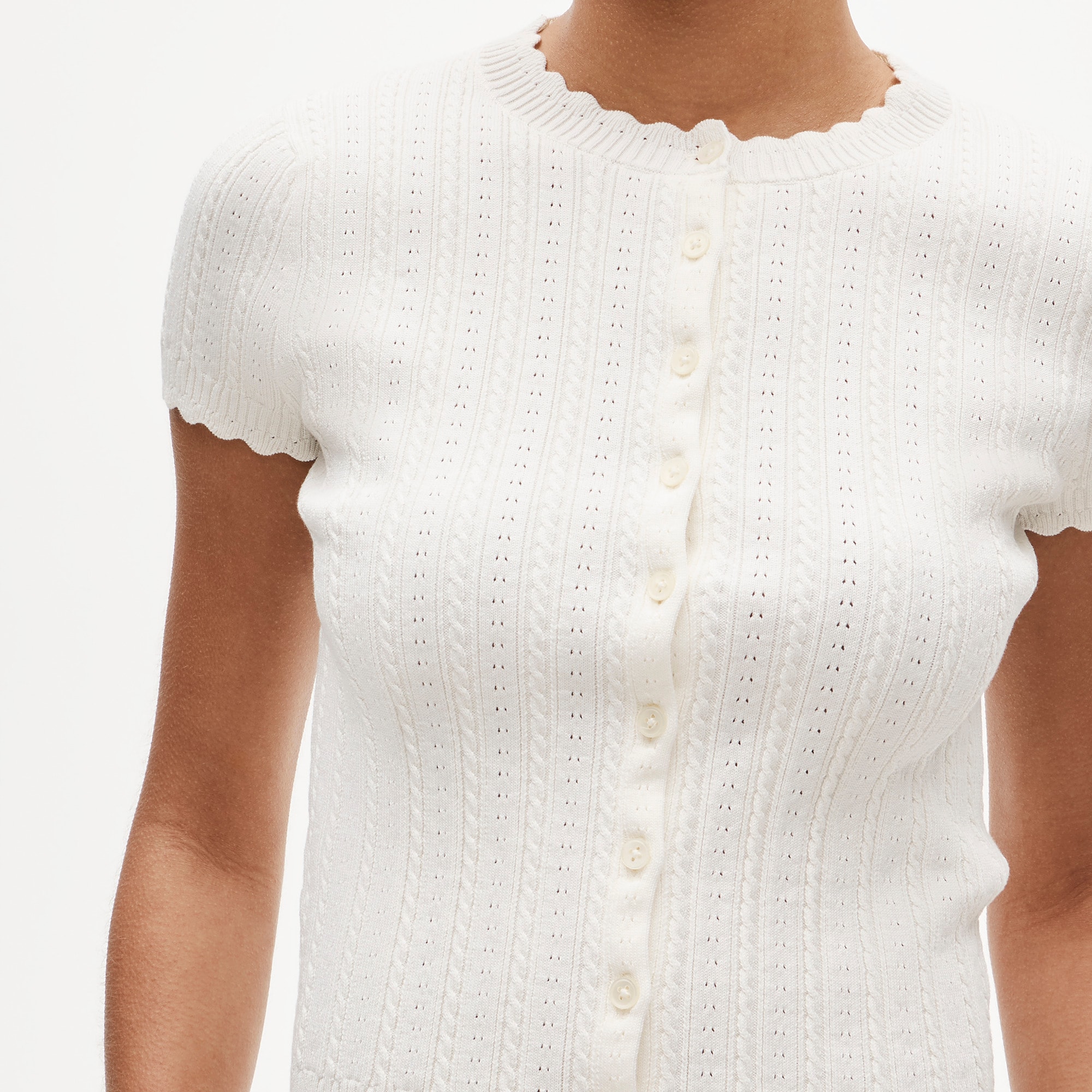 Jackie Pointelle Short-sleeve Cardigan For Women | J.Crew