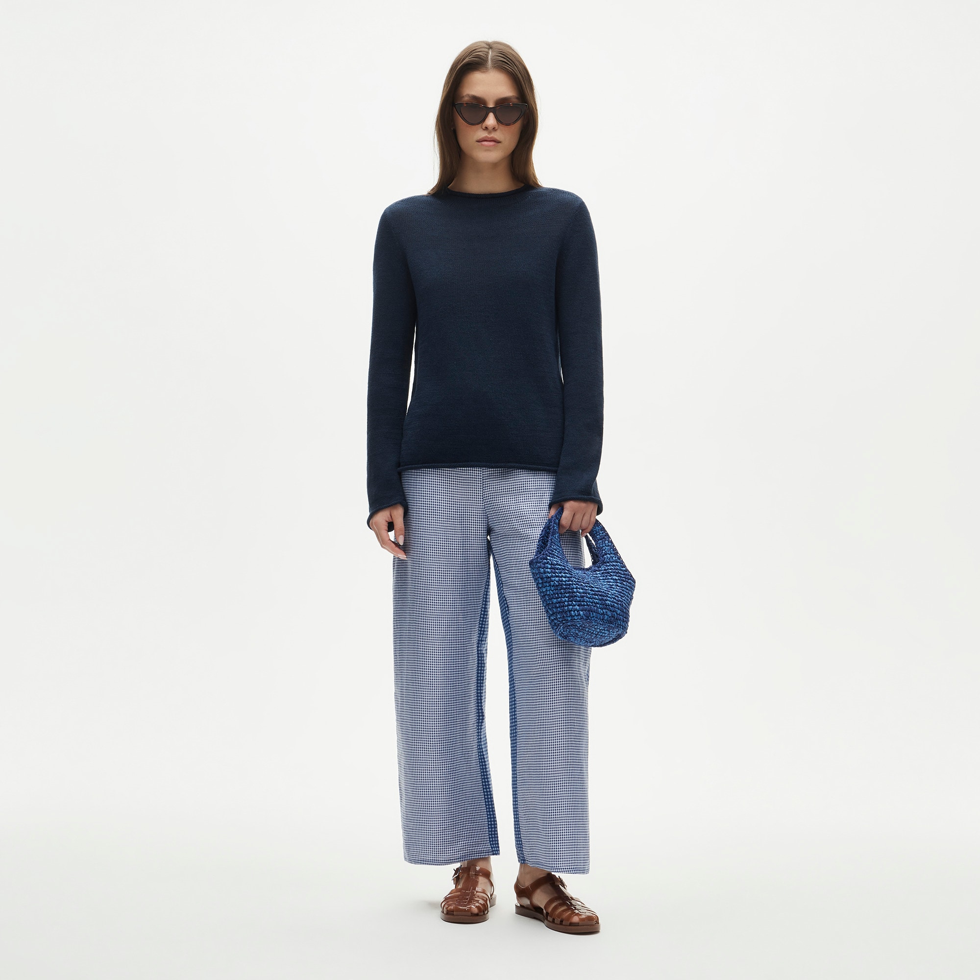 00s J.CREW Linen × Cotton roll neck knit Summer Rollneck™ Sweater In Linen Blend For Women | J.Crew