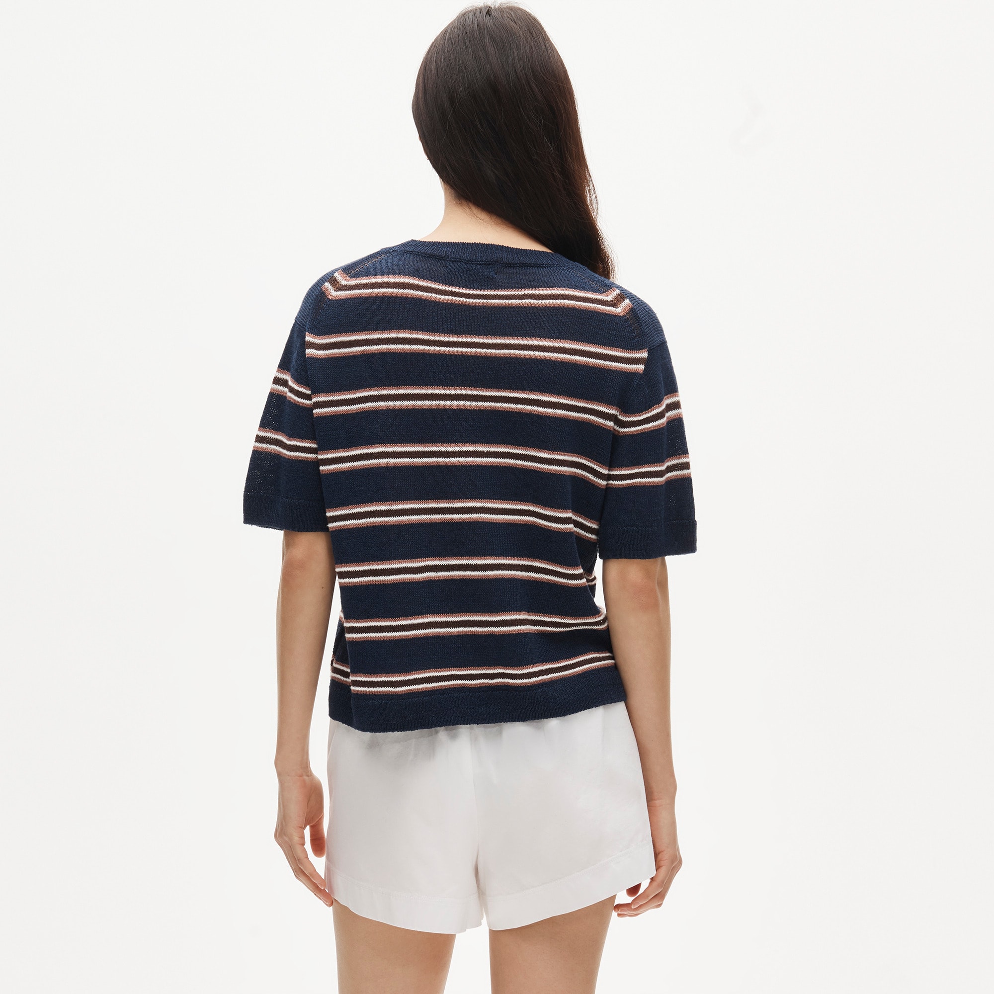 Relaxed pocket sweater-tee in stripe