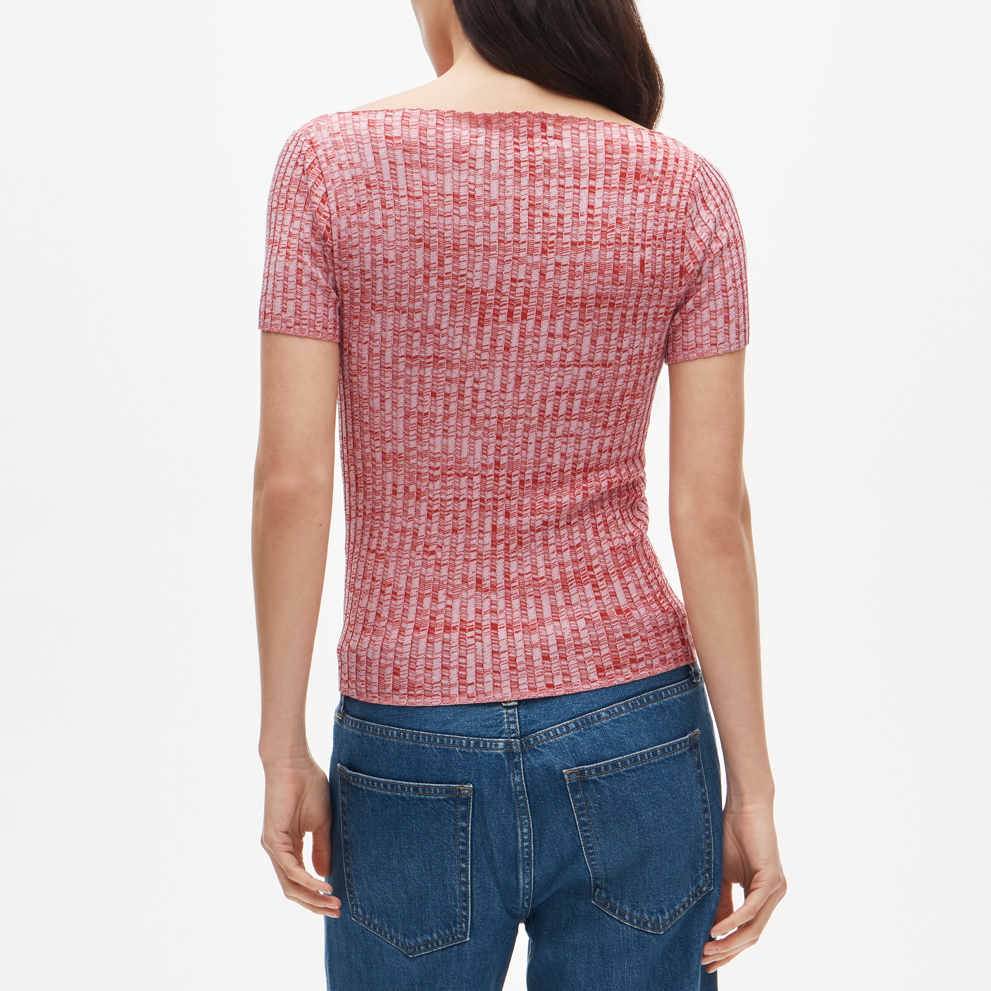 Space-dyed boatneck sweater-tee - image 5