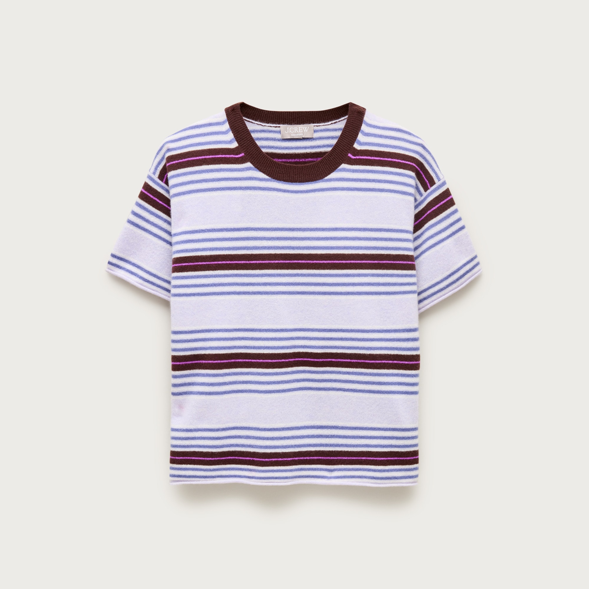 Cashmere relaxed T-shirt in stripe