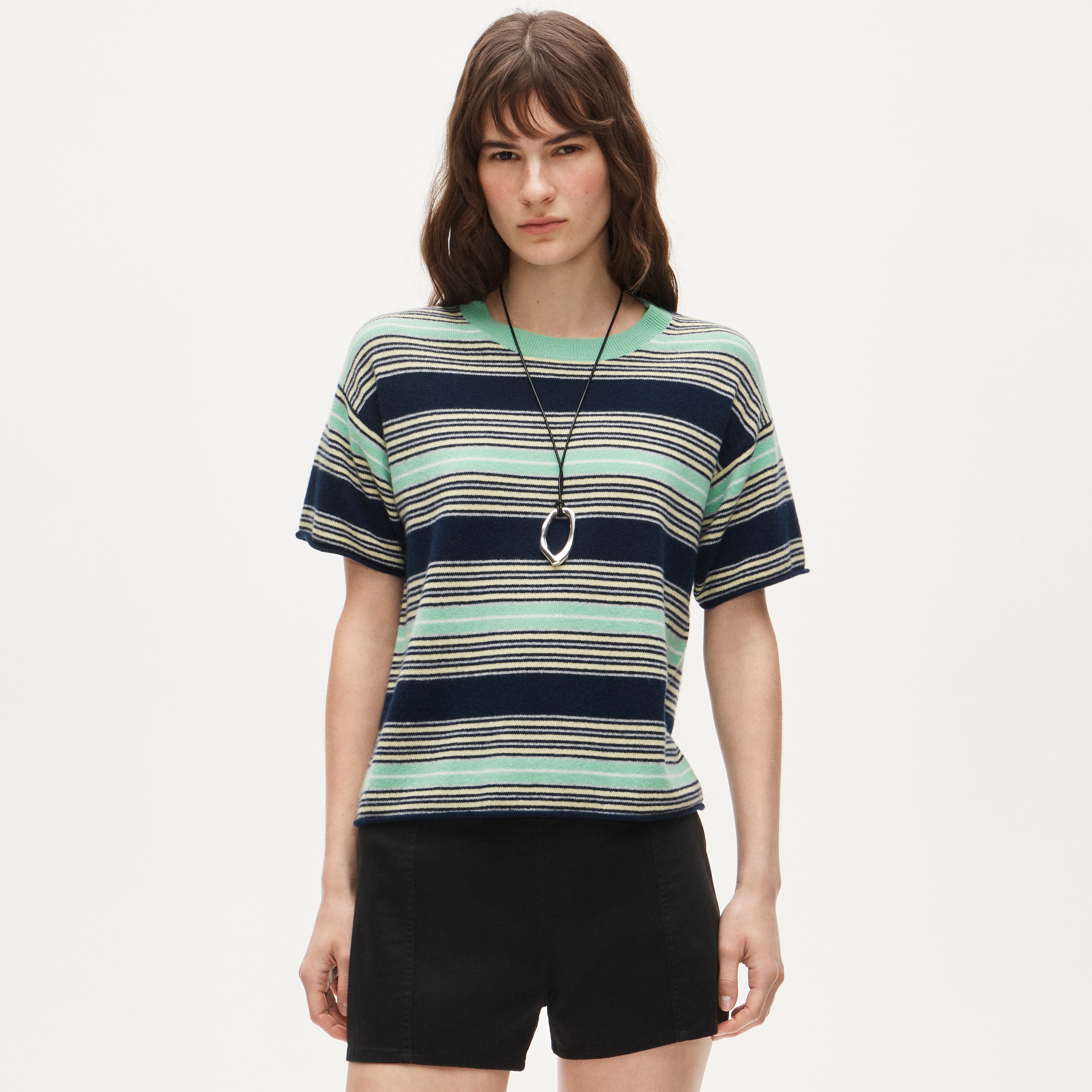 Cashmere Relaxed T-shirt In Stripe For Women | J.Crew