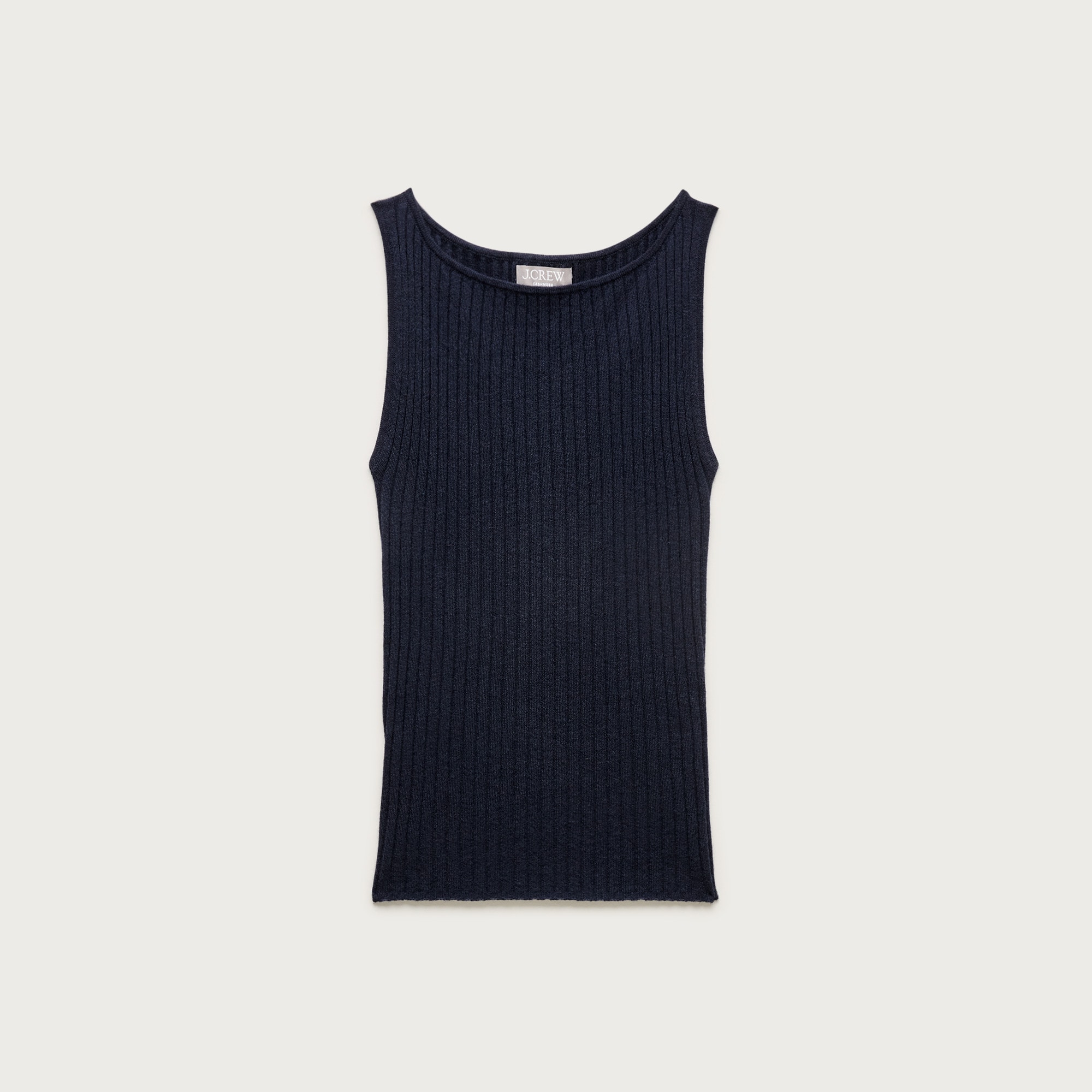 Featherweight cashmere boatneck ribbed tank top from J.Crew - $143