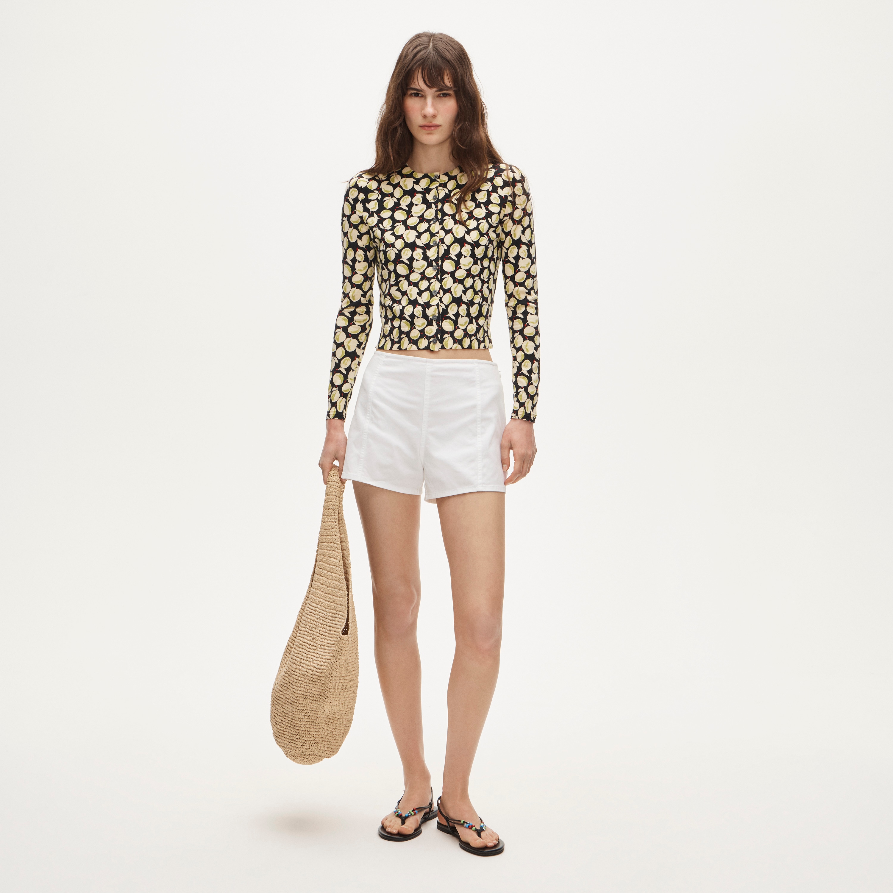 Jackie cardigan in lemon print