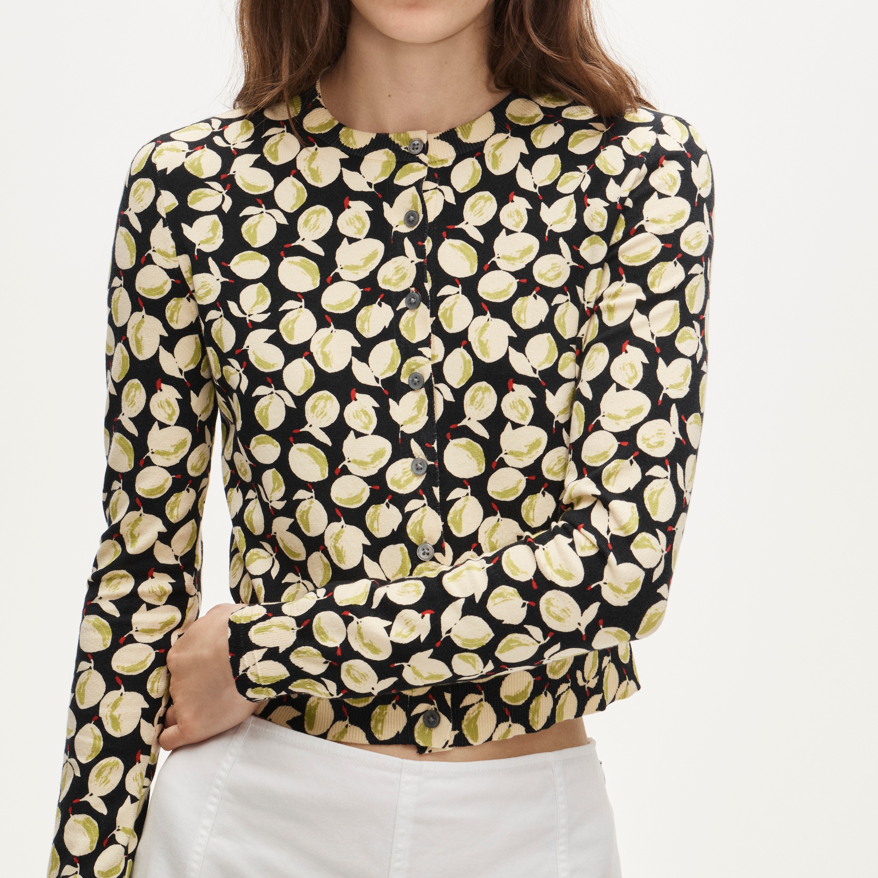 Jackie Cardigan In Lemon Print For Women | J.Crew