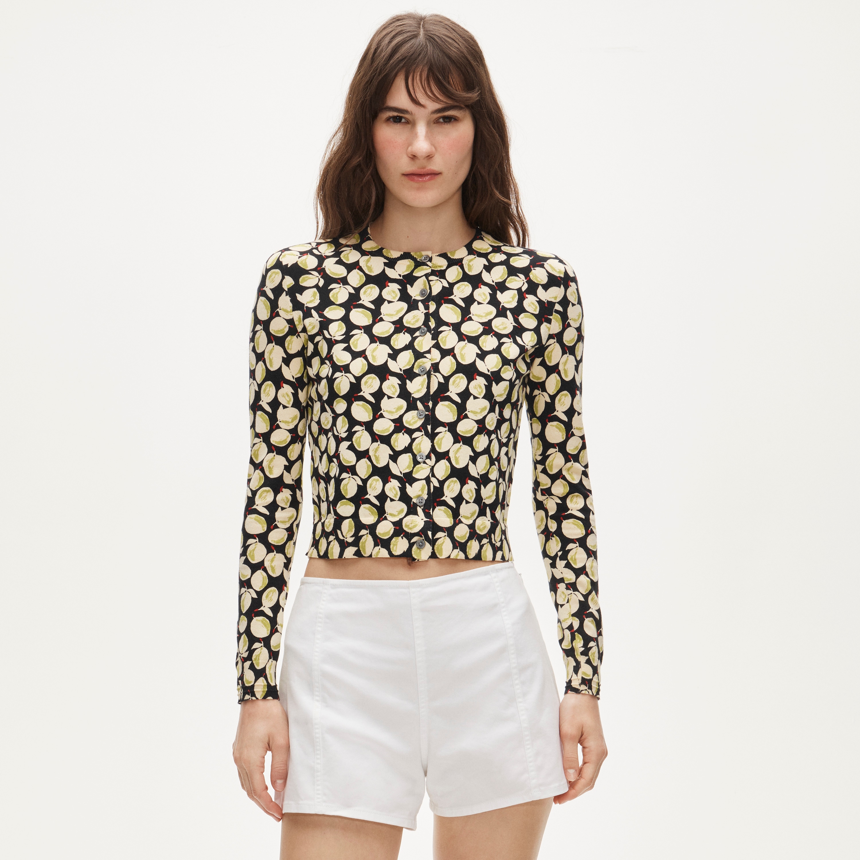 Jackie cardigan in lemon print