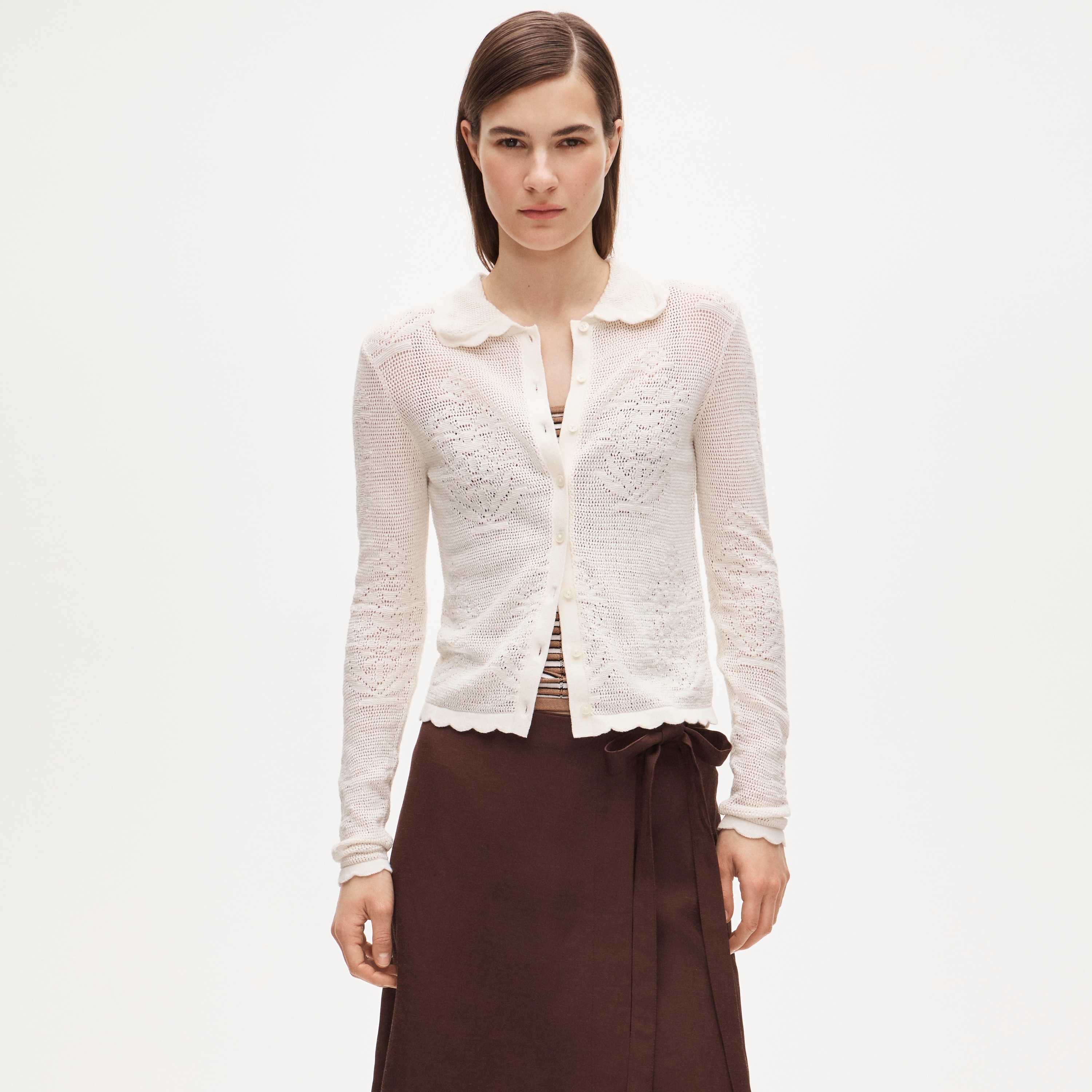 Pointelle Floral Cardigan For Women | J.Crew
