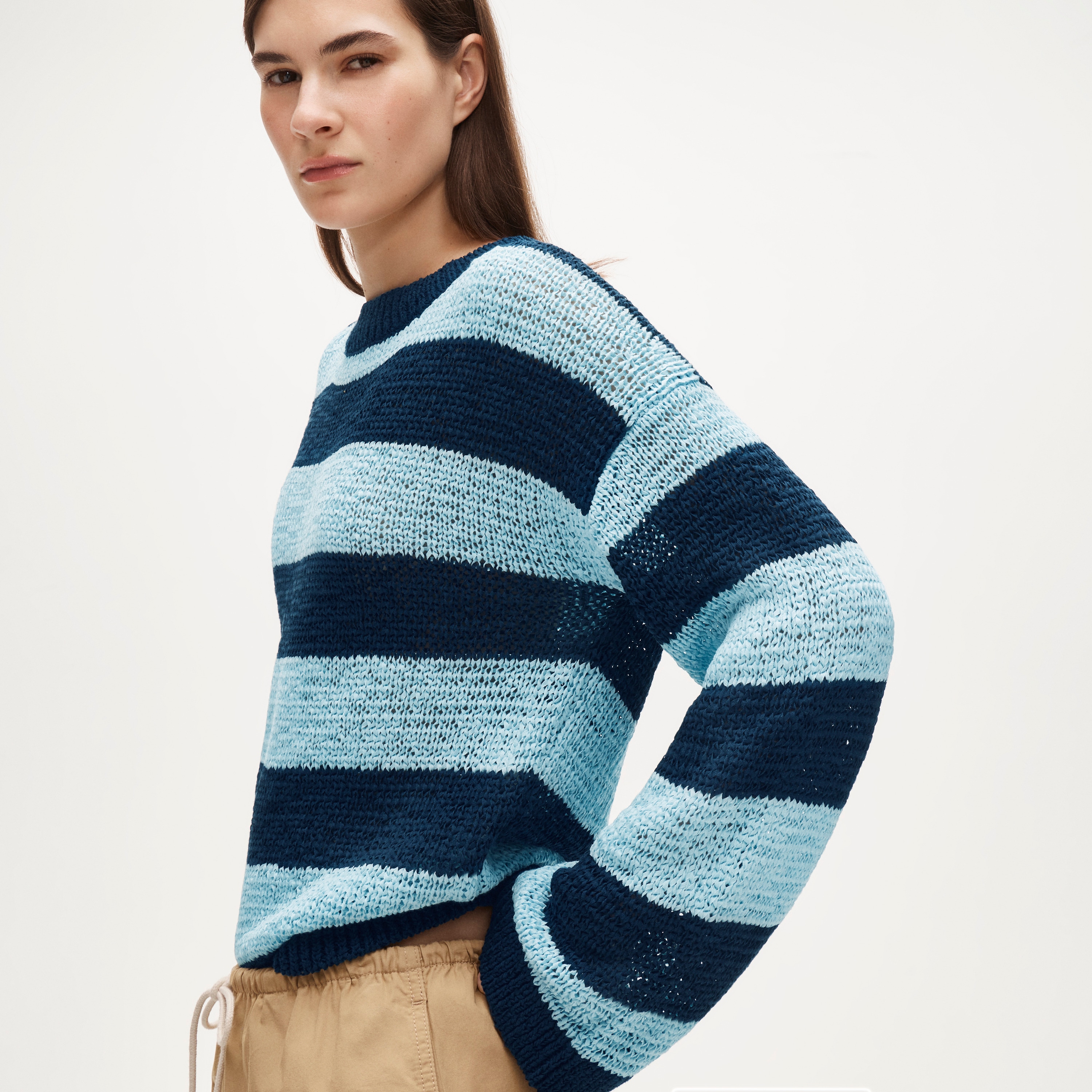 Montauk pullover sweater in rugby stripe