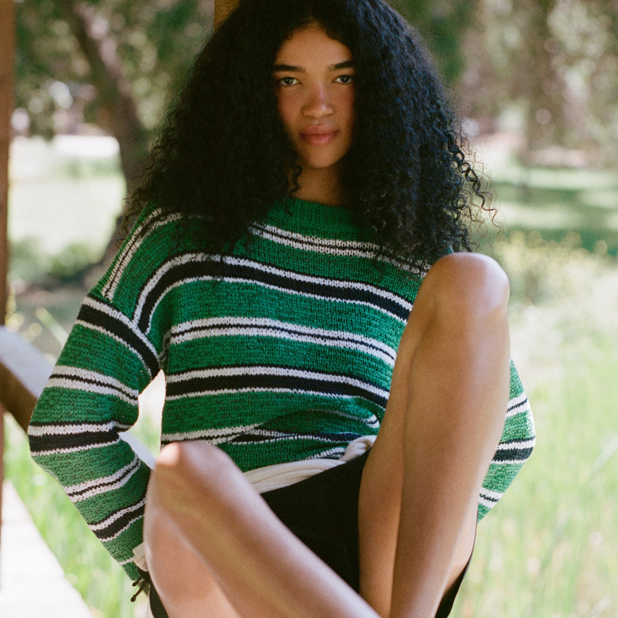 Montauk pullover sweater in multicolor stripe