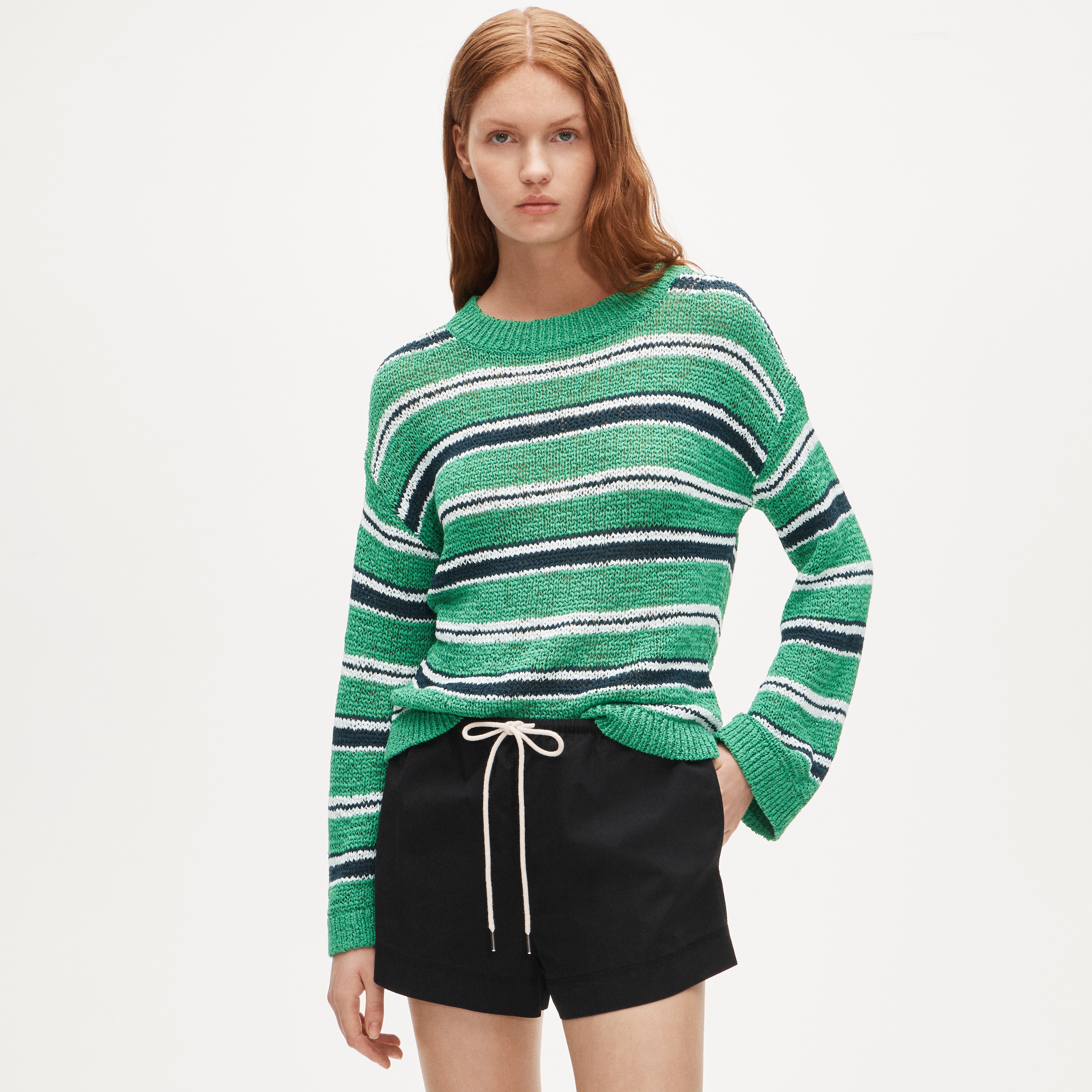 Montauk pullover sweater in multicolor stripe