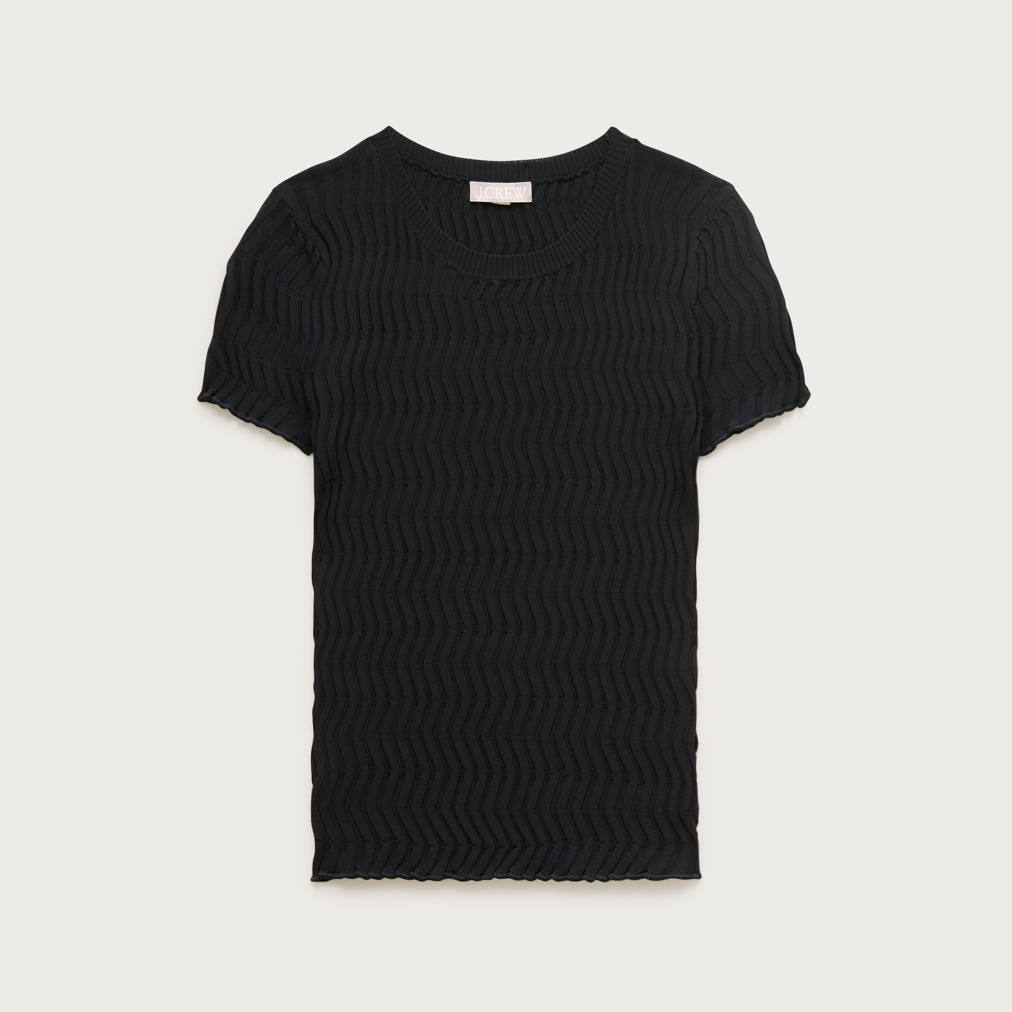 Wave-rib sweater-tee in super-stretch
