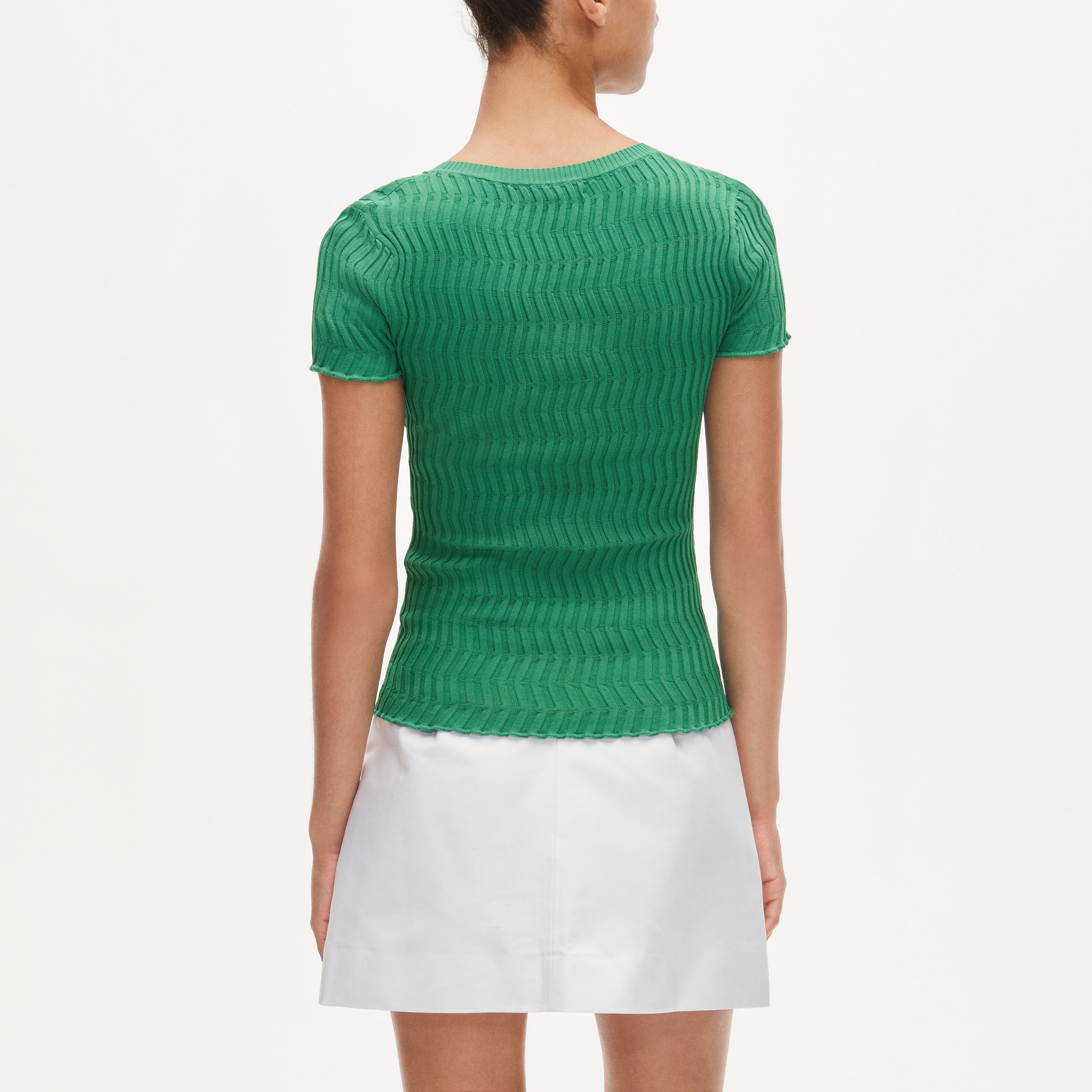 Wave-rib sweater-tee in super-stretch