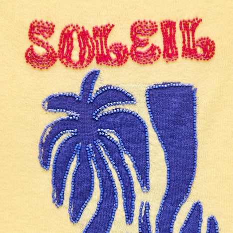 Featherweight cashmere "la mer" graphic sweater-tee YELLOW CORN INDIGO