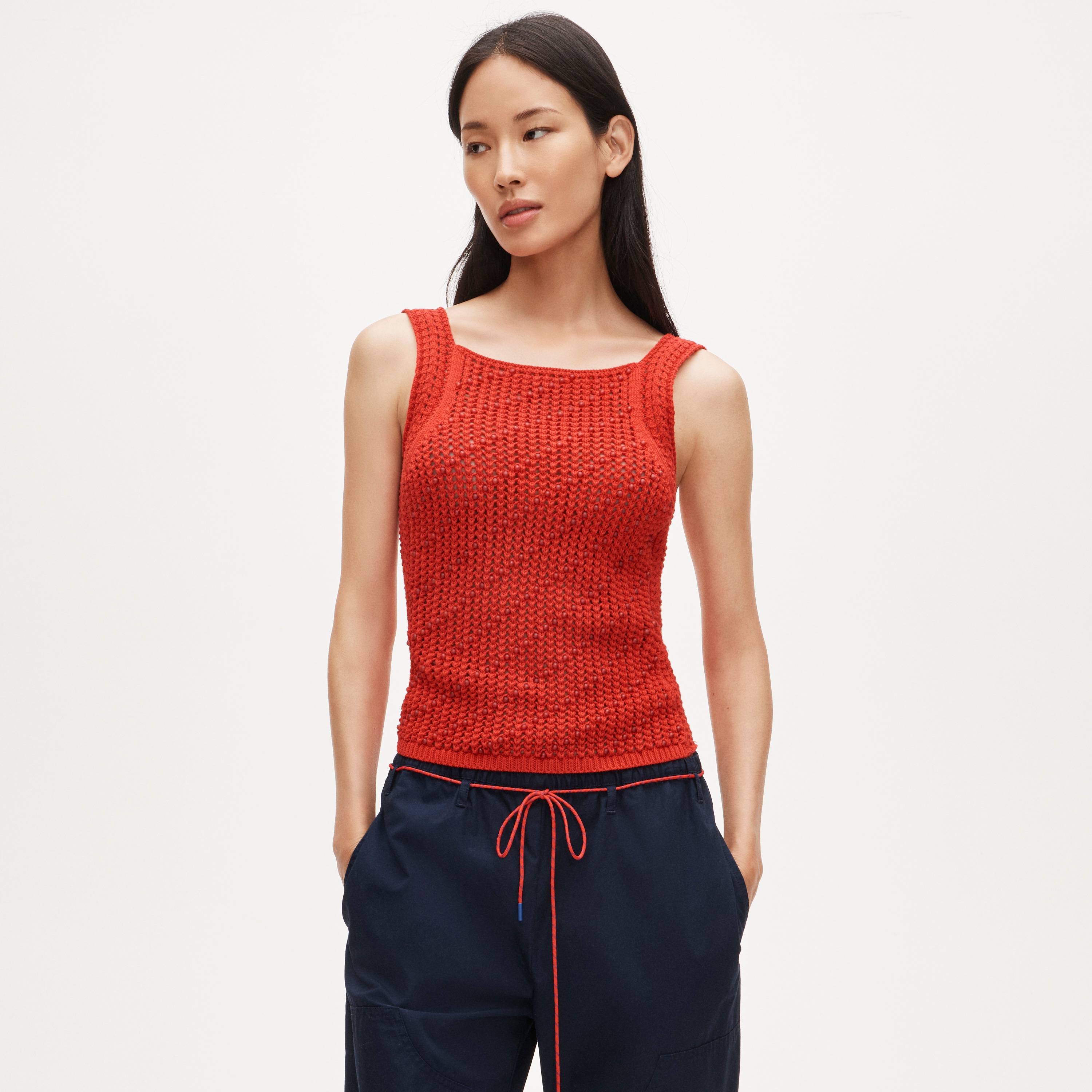 トップス HEAP underwear layer knit tank red トップス HEAP