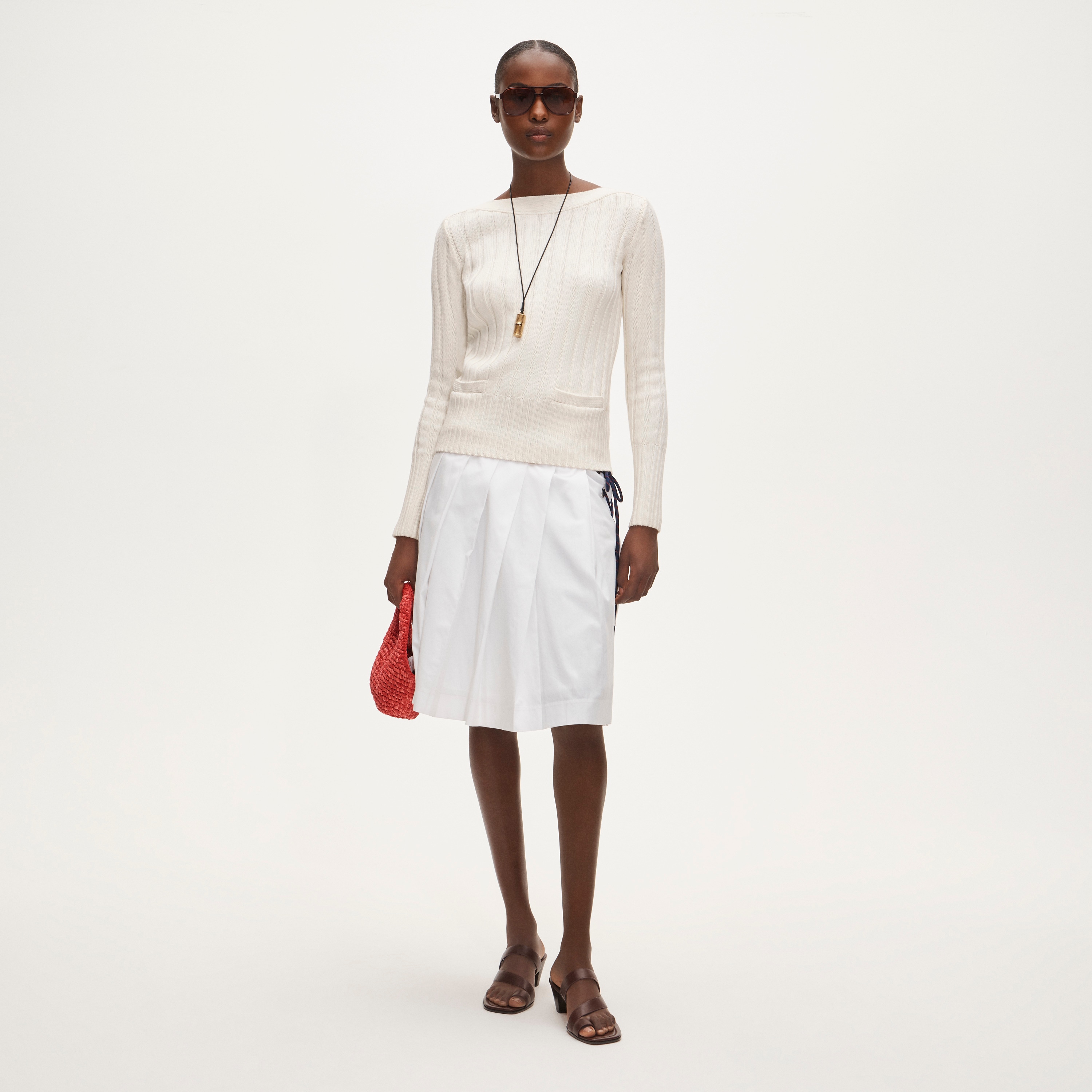 Cotton Rib Boatneck Sweater With Pockets For Women | J.Crew