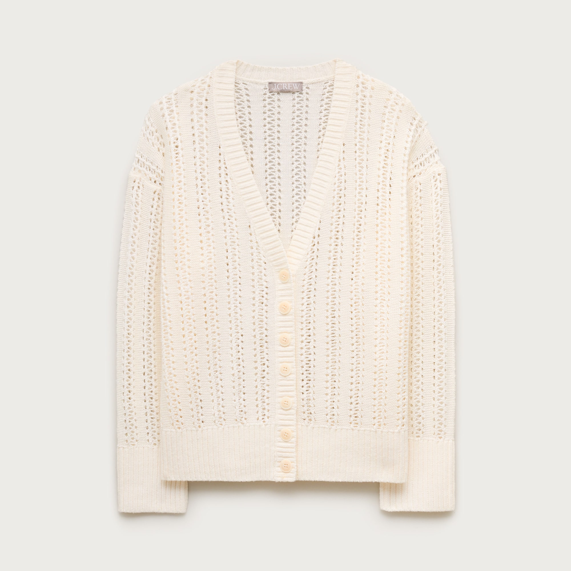 Pointelle V-neck cardigan - image 3