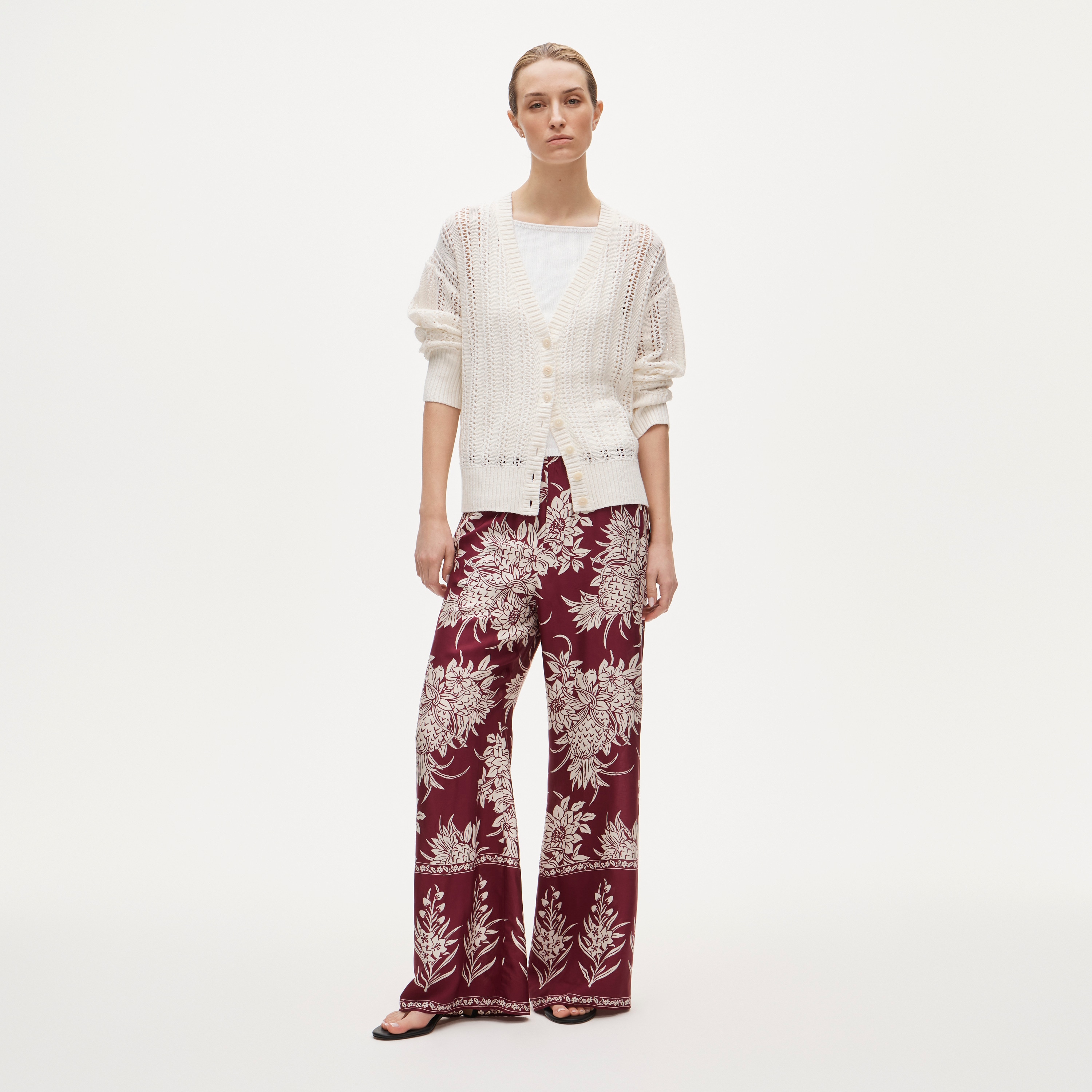 Pointelle V-neck cardigan - image 5