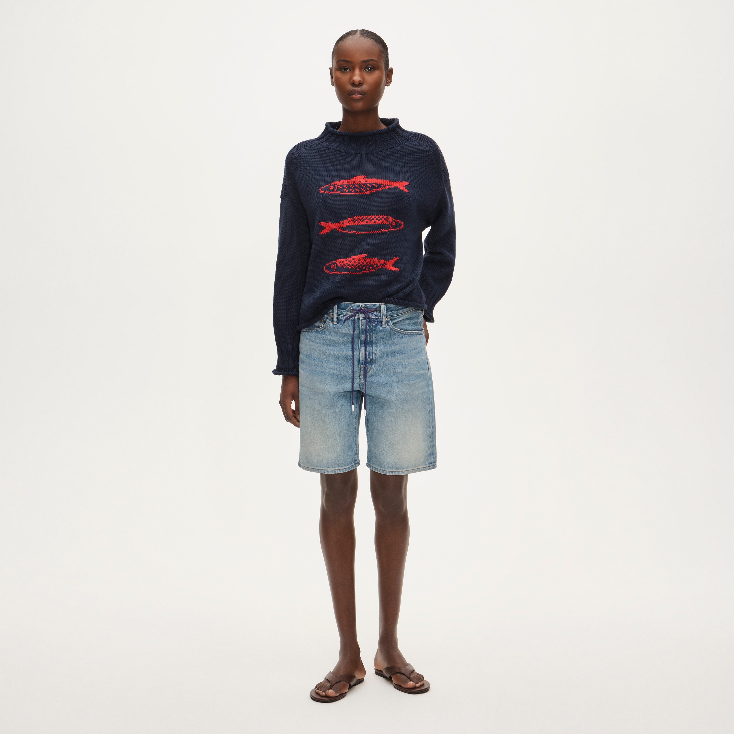 2025 Rollneck™ Sweater With Sardine Intarsia For Women | J.Crew