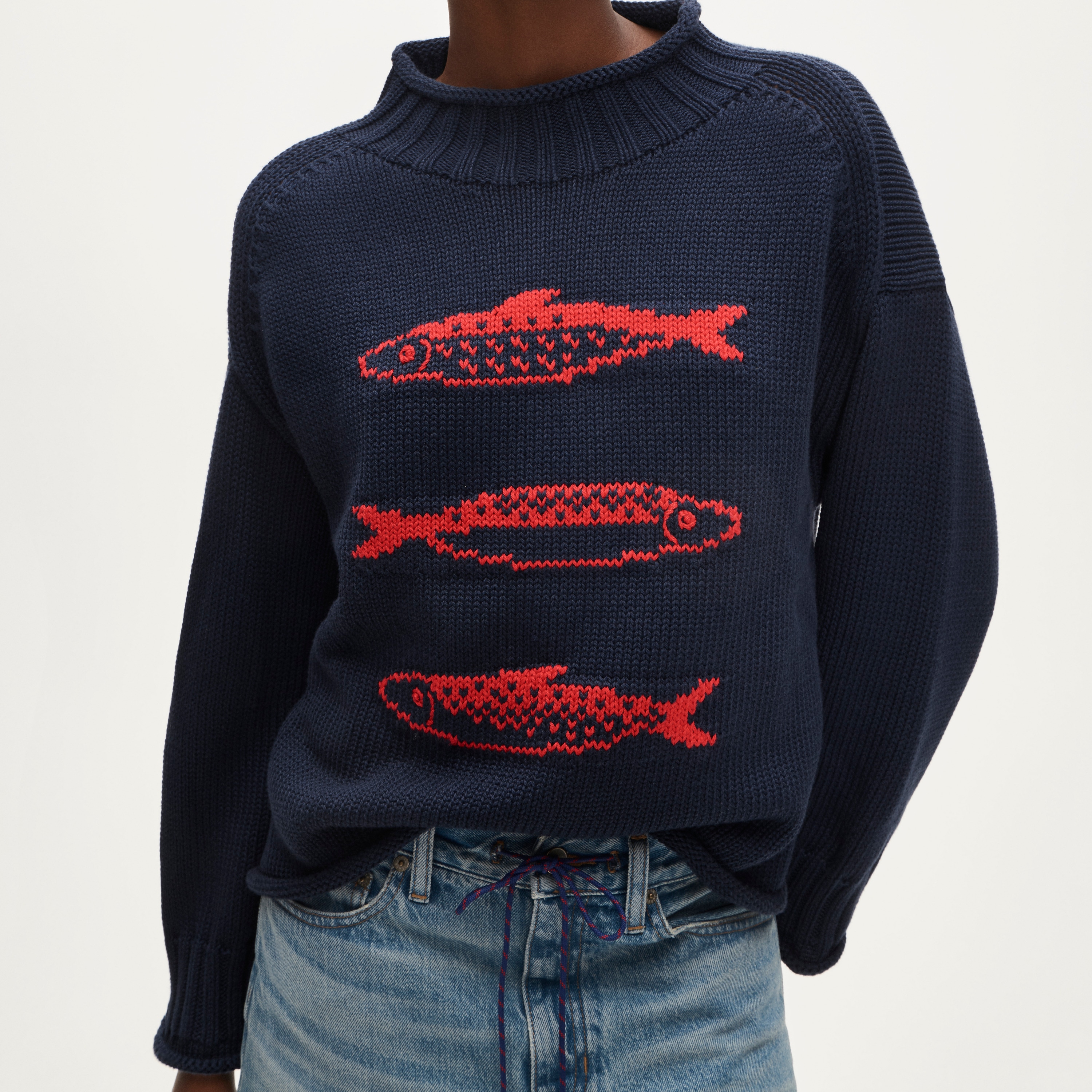 2025 Rollneck™ Sweater With Sardine Intarsia For Women | J.Crew