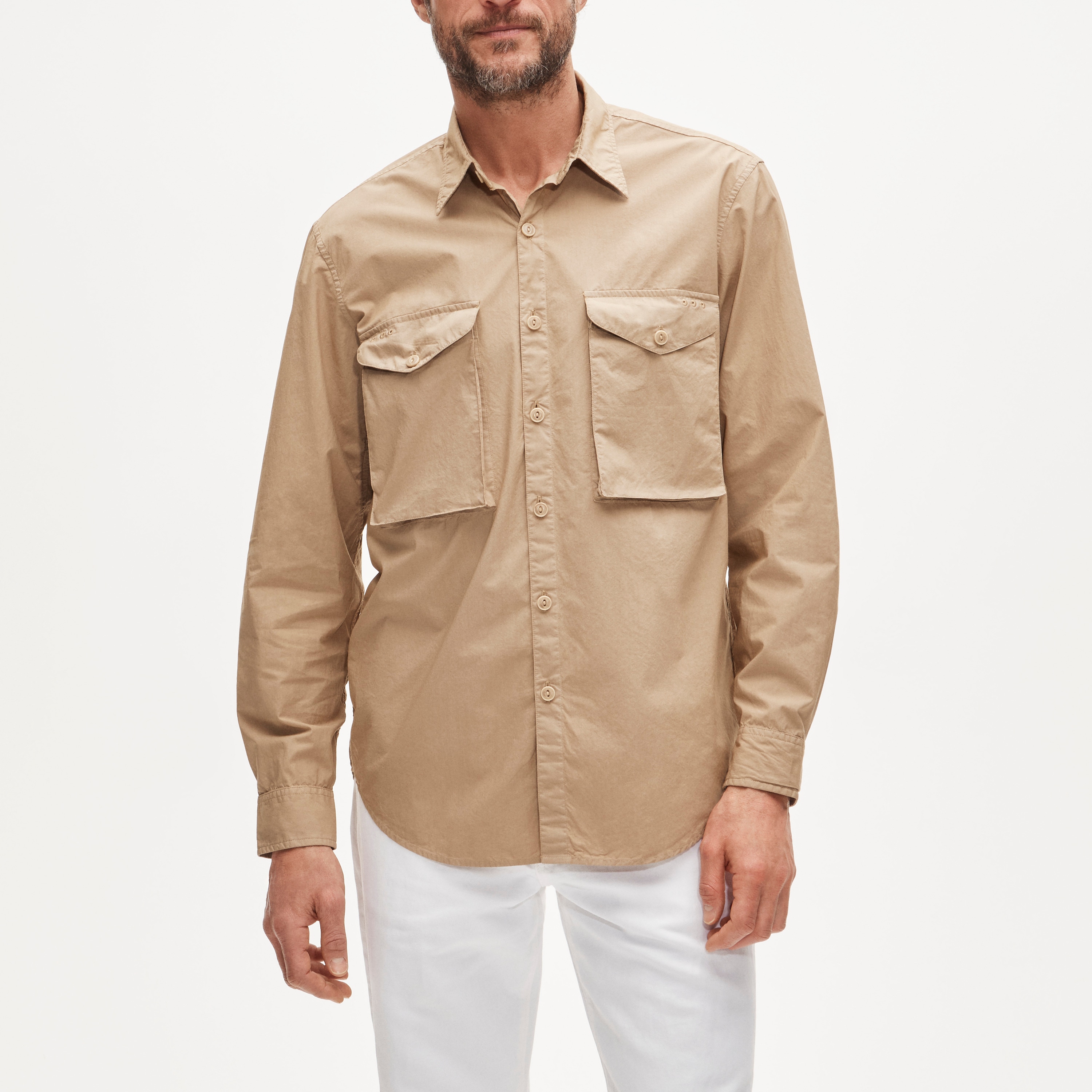 Fishing shirt in cotton poplin sail cloth