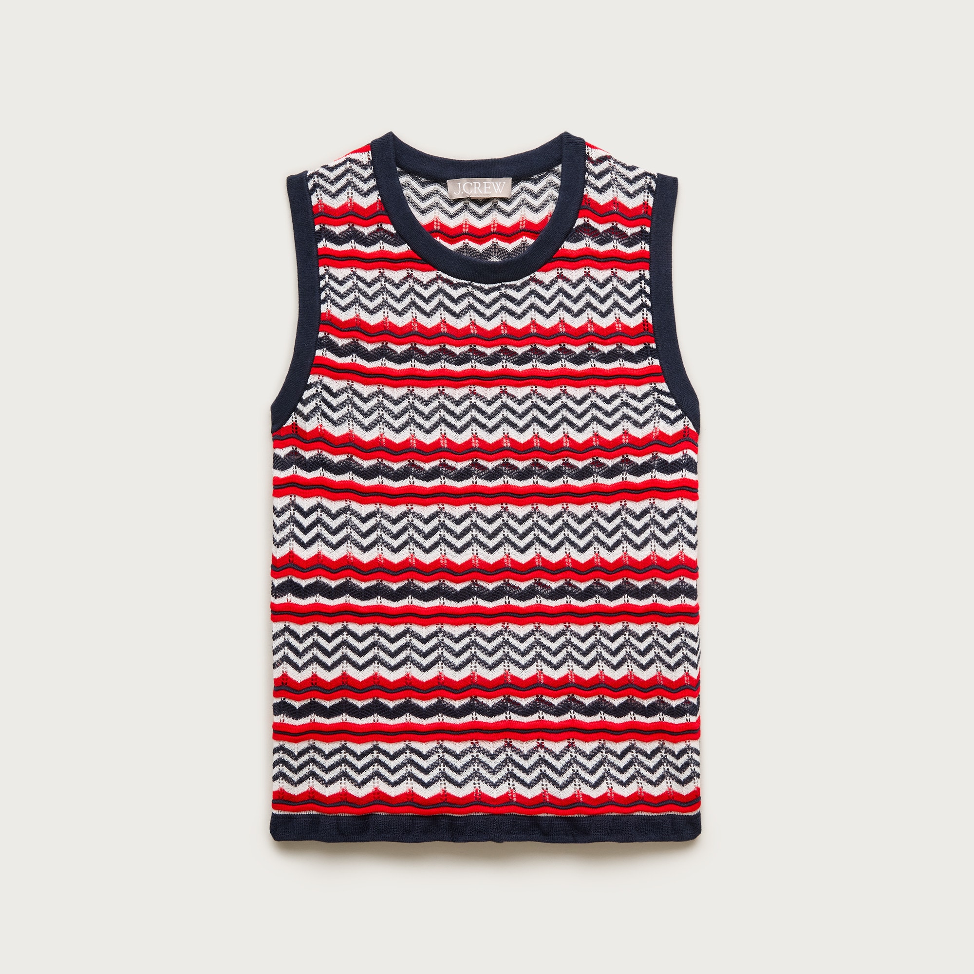 Sweater-tank in pointelle chevron
