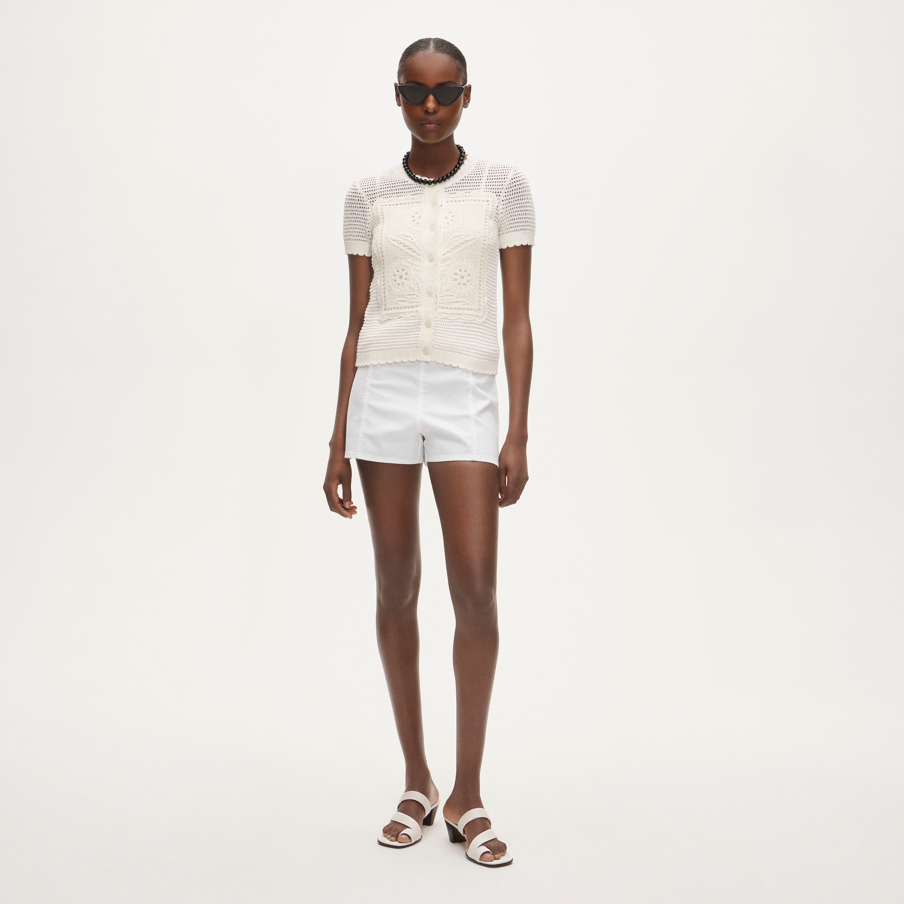 Short-sleeve Crochet Floral Cardigan For Women | J.Crew