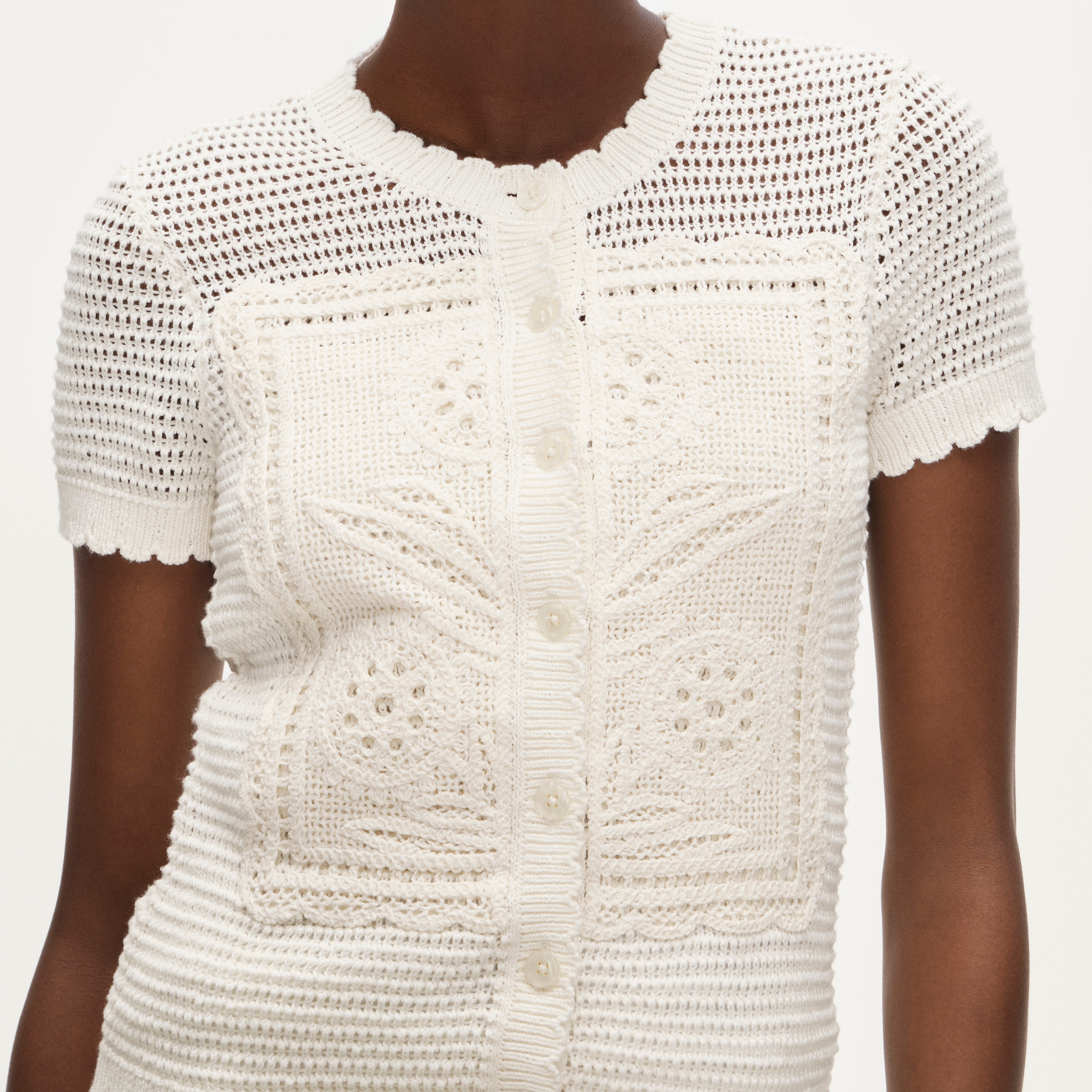 Short-sleeve Crochet Floral Cardigan For Women | J.Crew