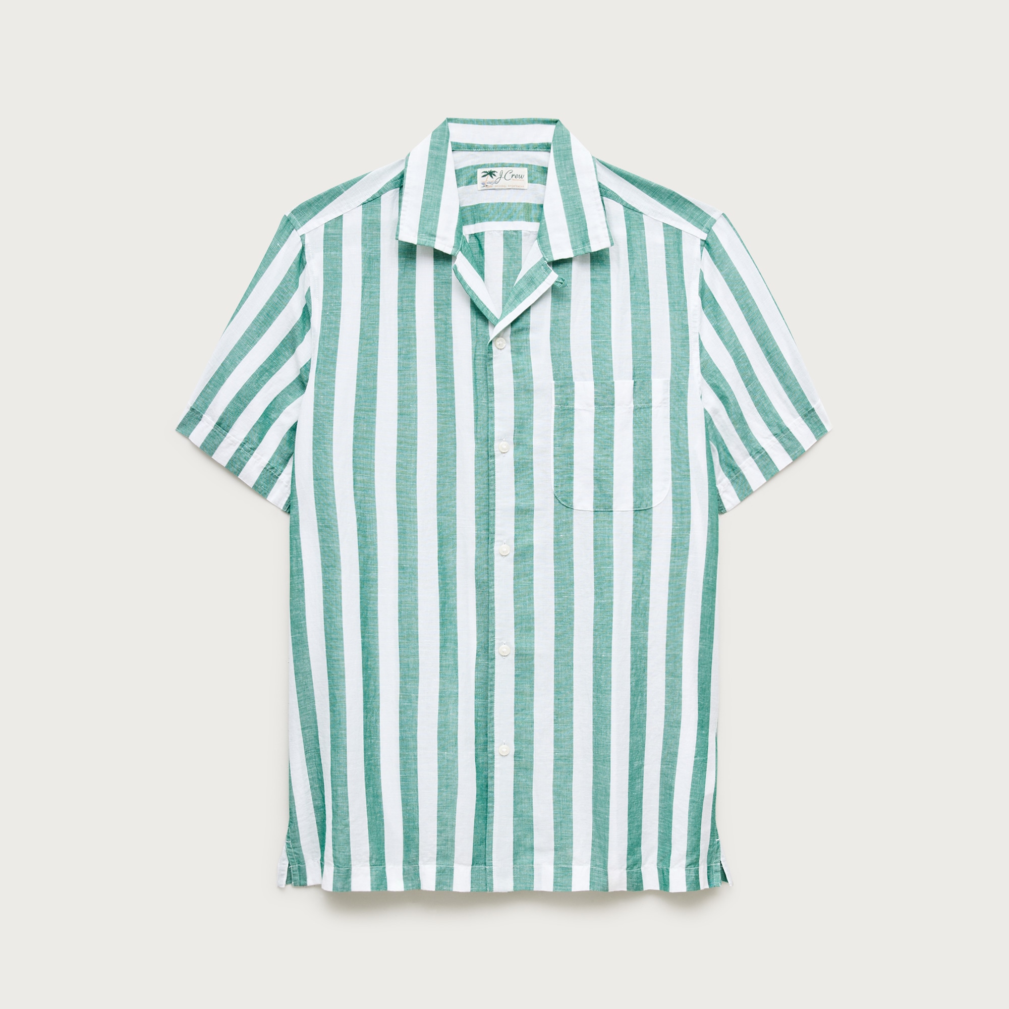 Short-sleeve Camp-collar Shirt In Cotton-linen Blend For Men | J.Crew