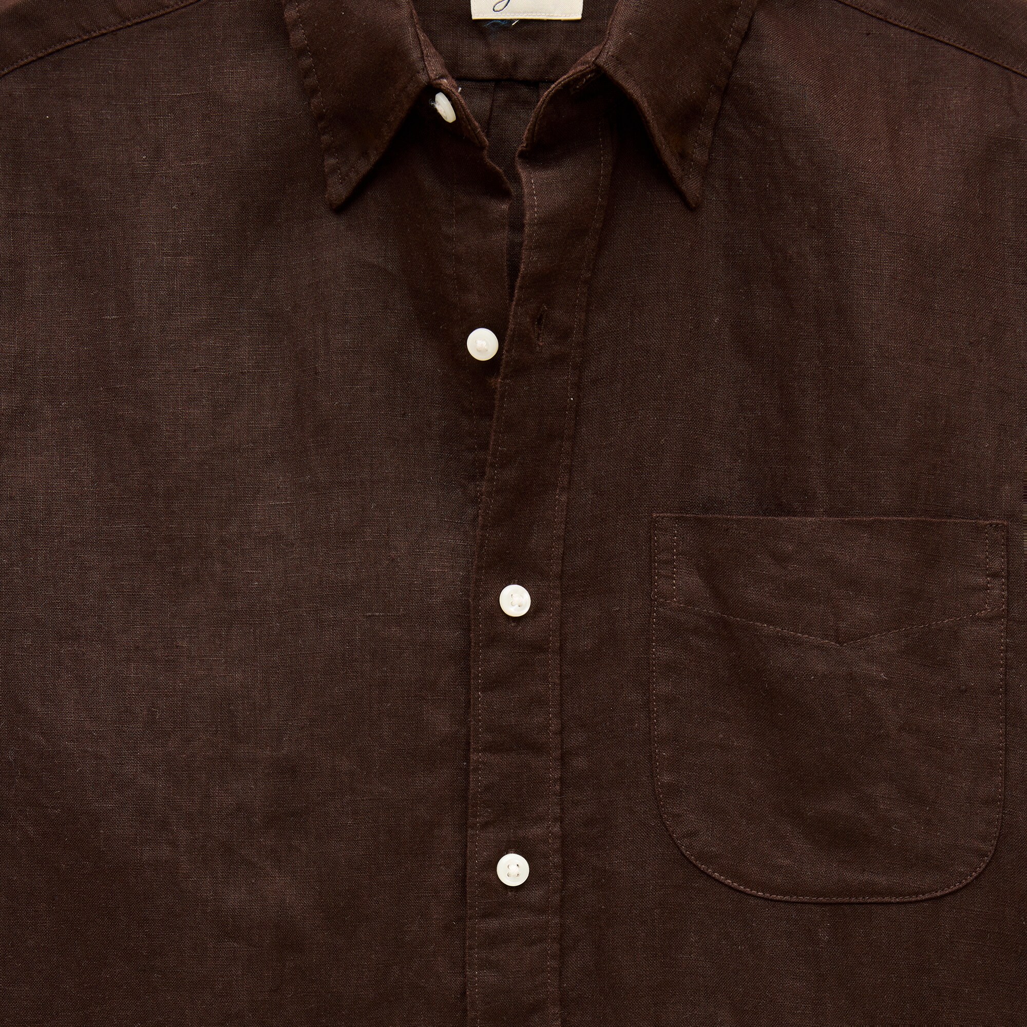 Linen point-collar shirt