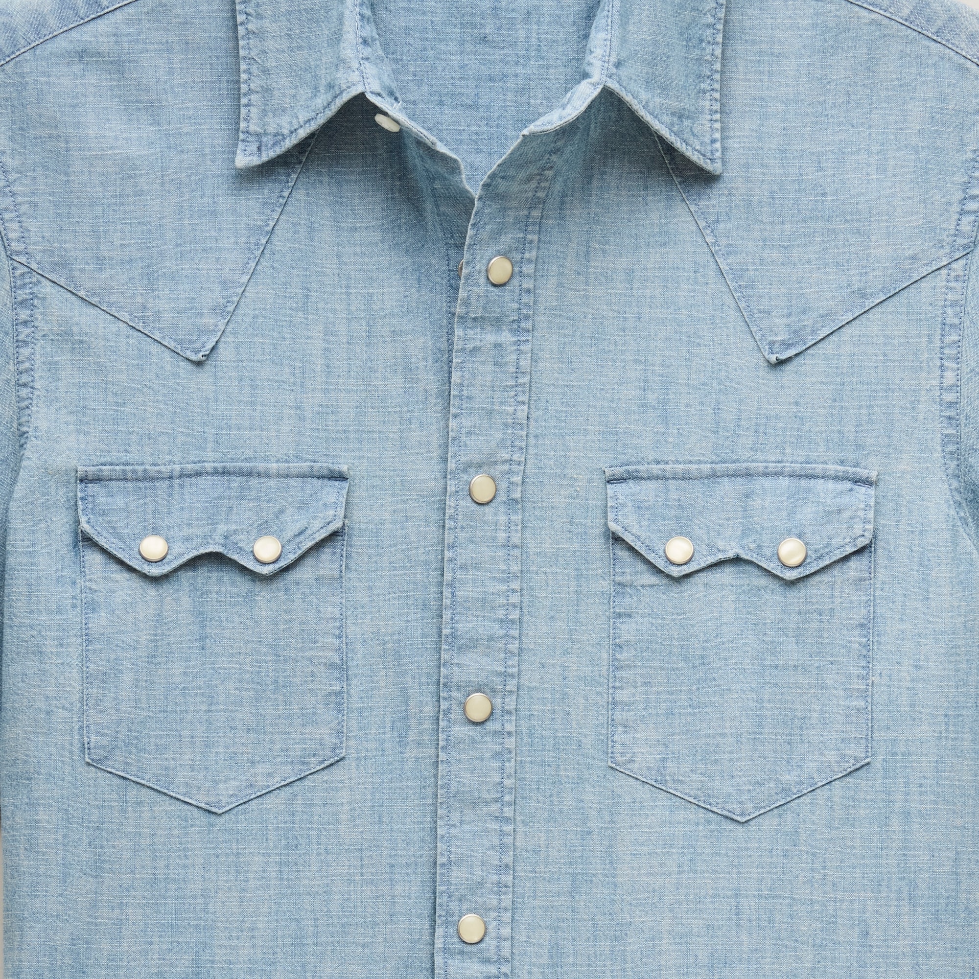 J.Crew Men's Short-sleeve chambray western shirt (Size X-Small)