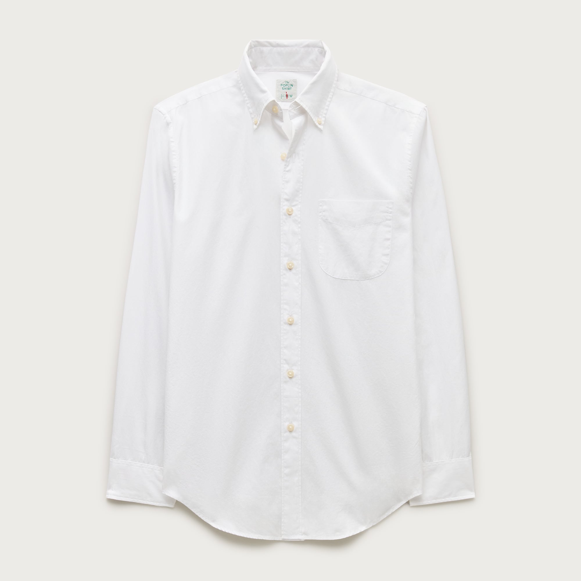 Poplin shirt with button-down collar