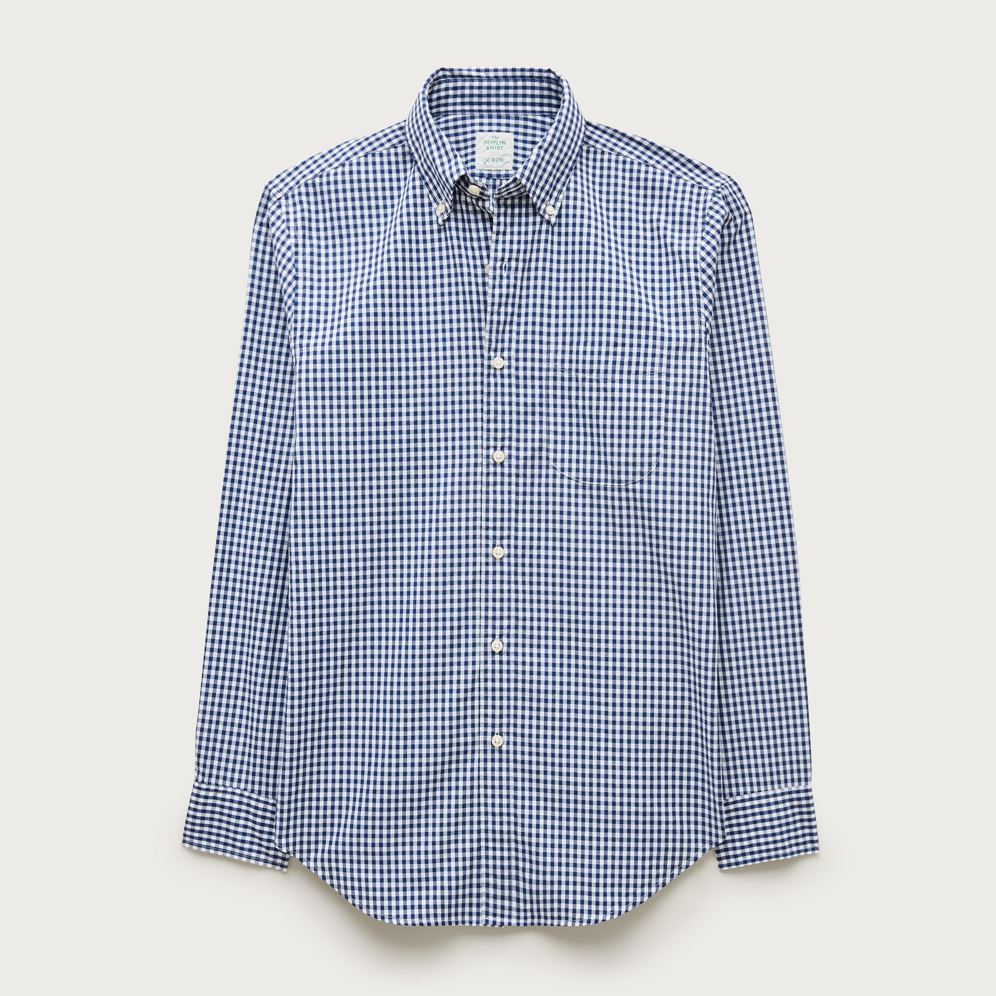 Poplin shirt with button-down collar
