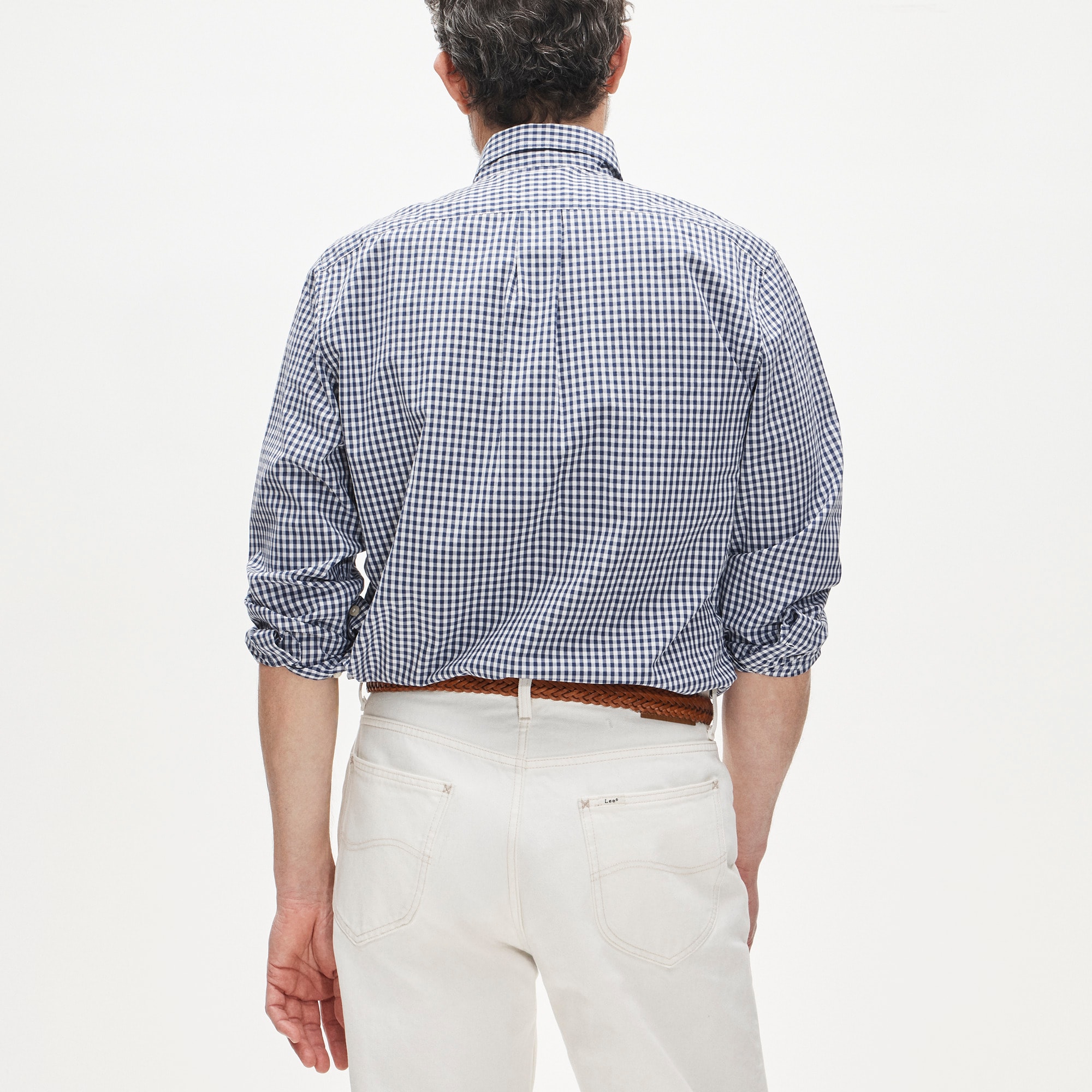 Poplin shirt with button-down collar