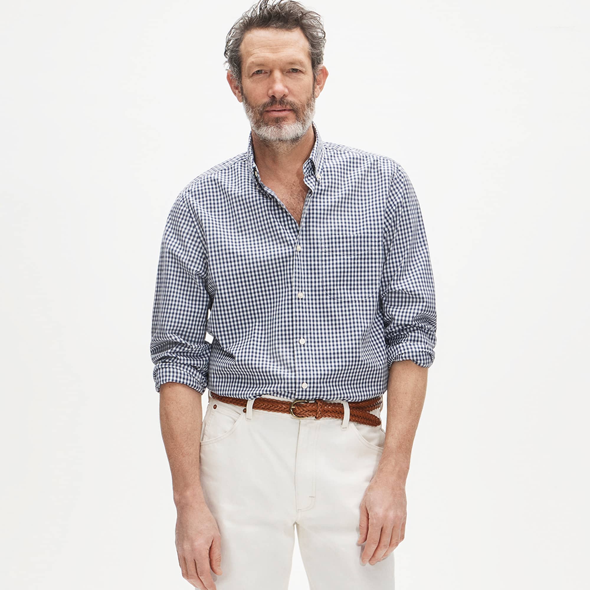  Poplin shirt with button-down collar