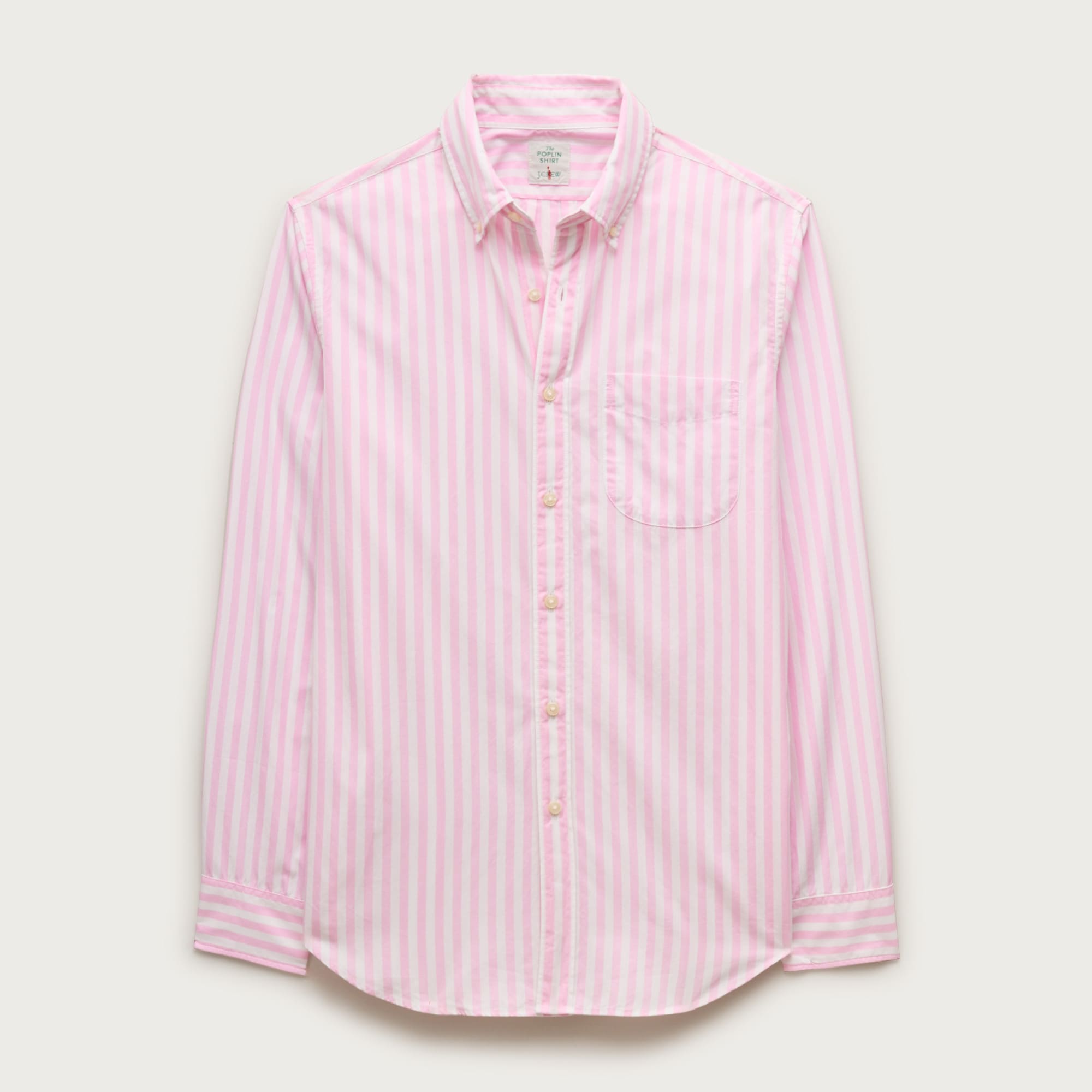 Poplin shirt with button-down collar