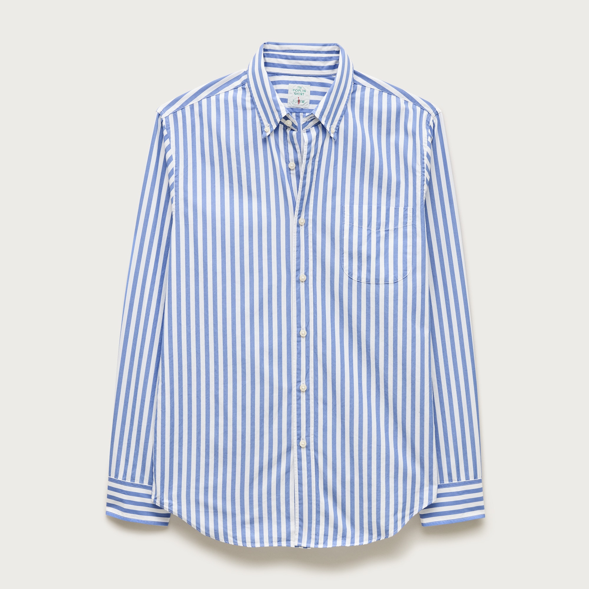 Poplin shirt with button-down collar