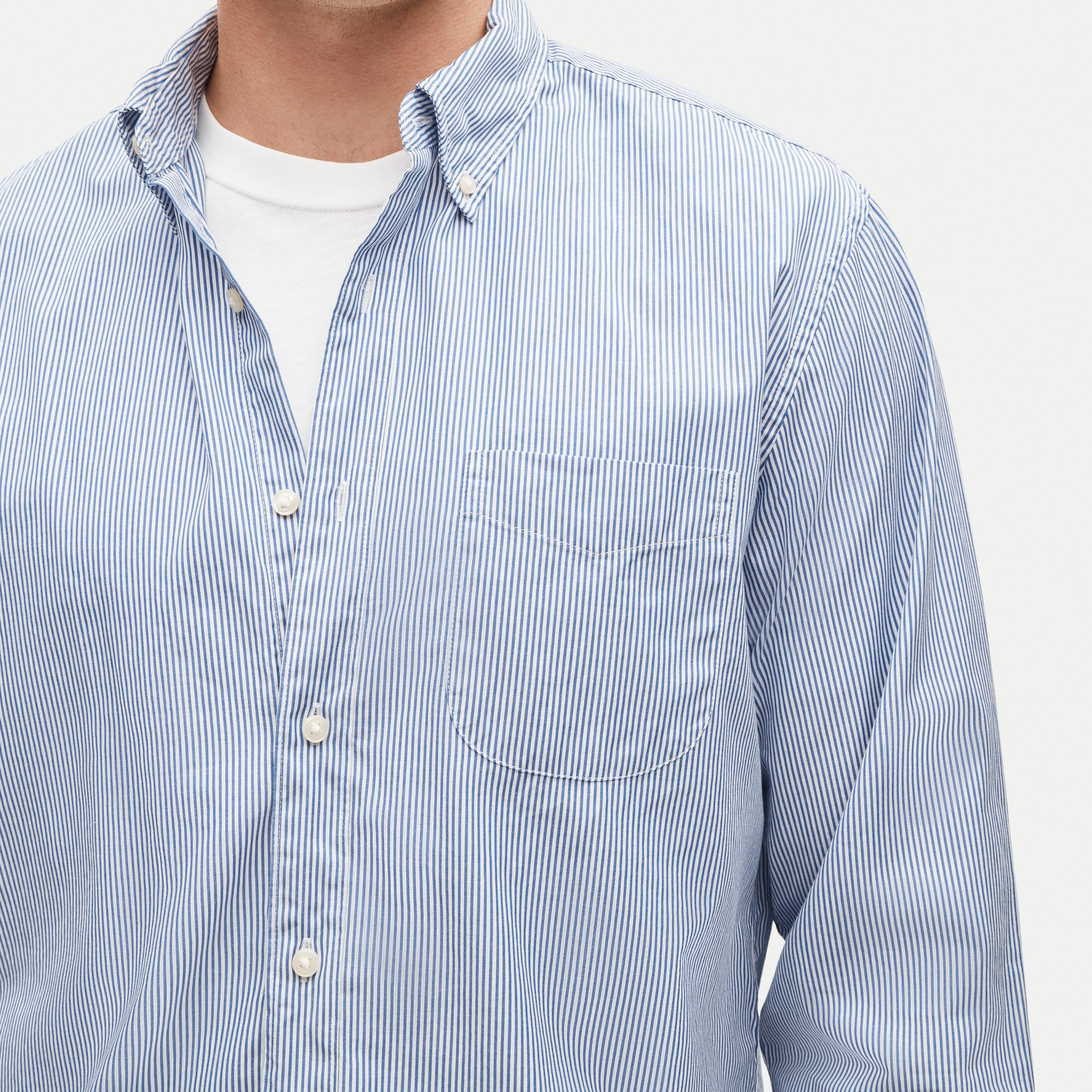 Poplin shirt with button-down collar